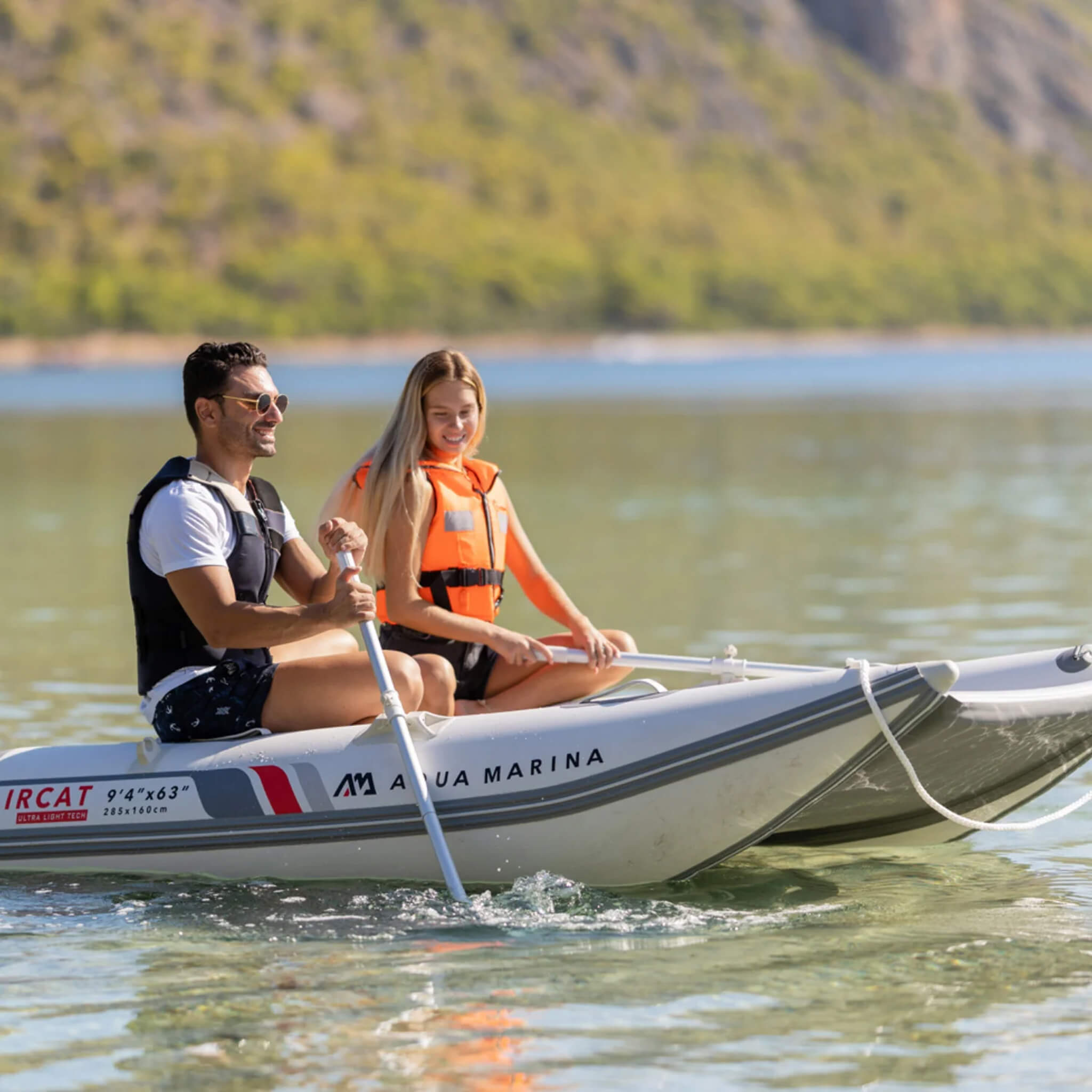 Aqua Marina Aircat 11 ft 5-Person High-Speed Inflatable Catamaran with DWF Air Deck