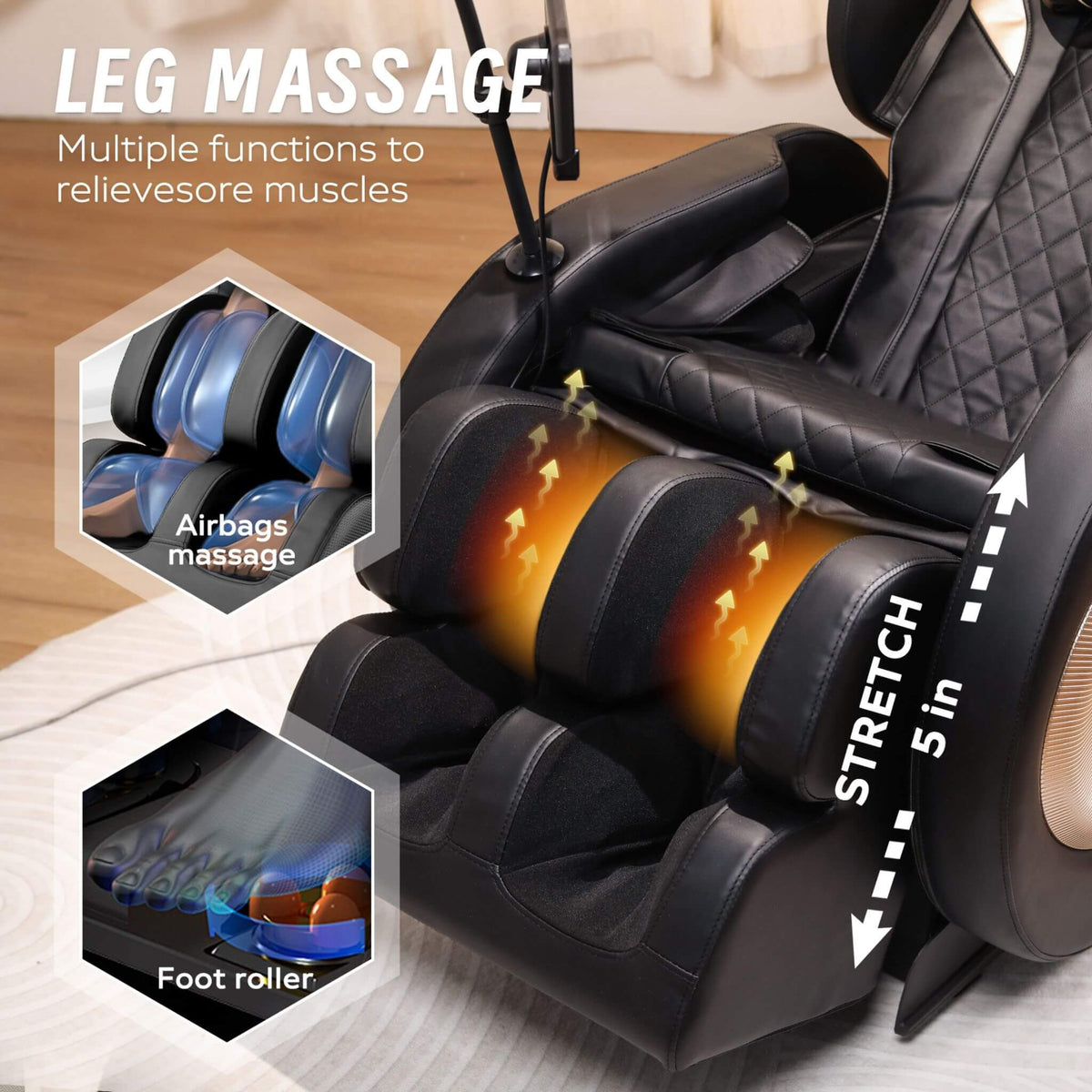 Tranquil Automatic Zero-Gravity Massage Recliner Chair With Full Body Air Pressure