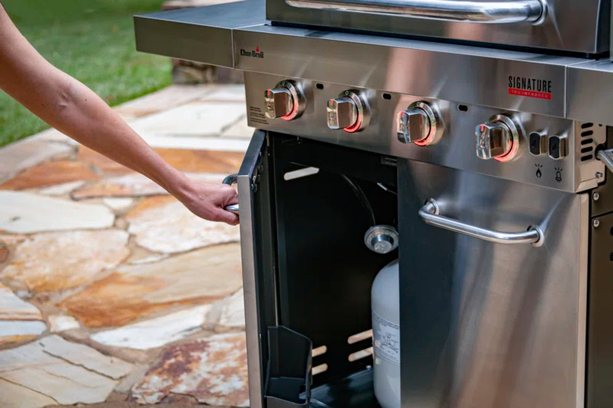 Signature Series 4-Burner Infrared Propane Gas Grill Cabinet with Side Burner