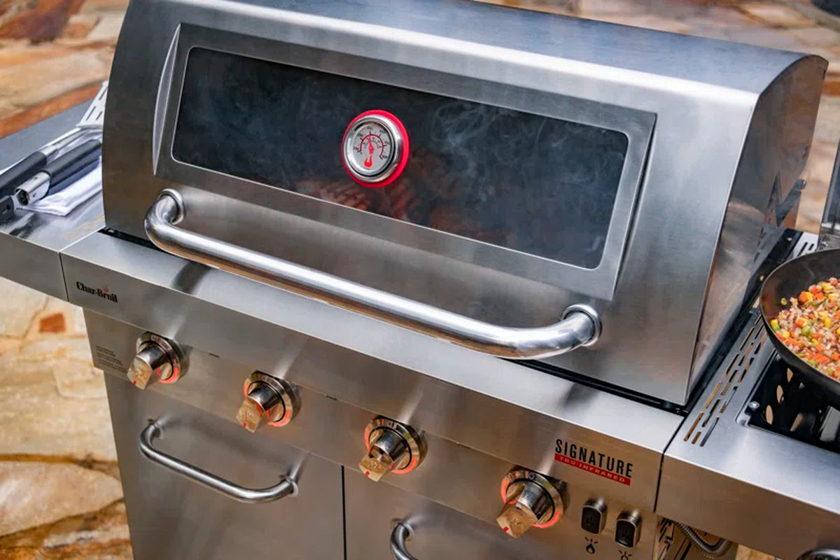Signature Series 4-Burner Infrared Propane Gas Grill Cabinet with Side Burner