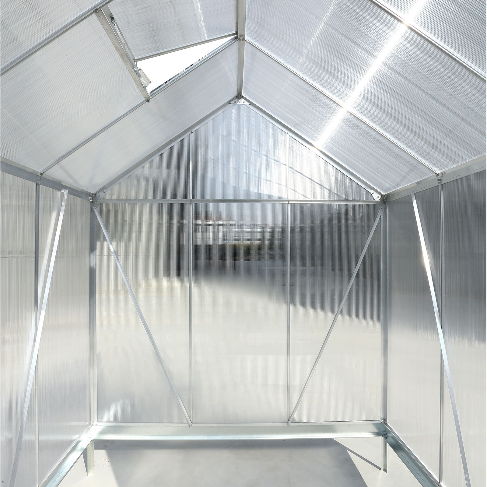 Polycarbonate house, Heavy Duty Outdoor Aluminum Walk-In House Kit With Rain Gutter, Vent And Door For Backyard Garden