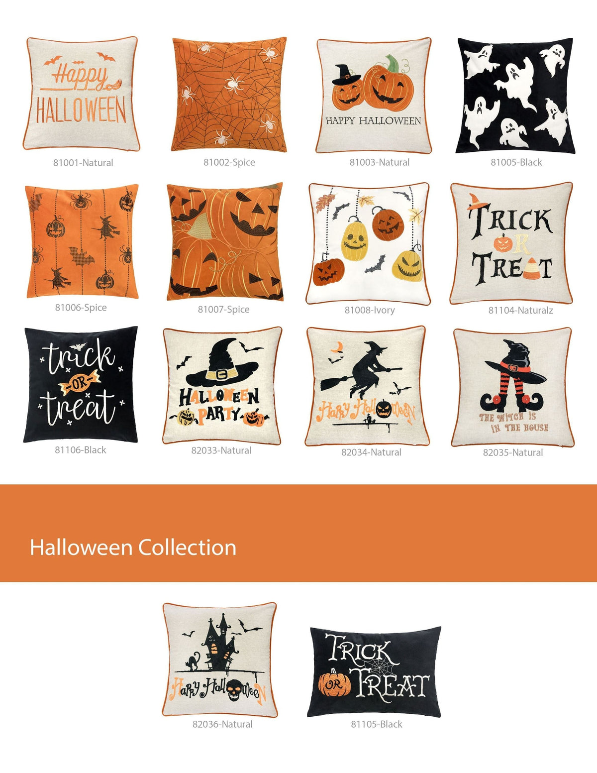 Black Velvet Halloween Lumbar Pillow with Embroidered Trick or Treat – Includes Insert