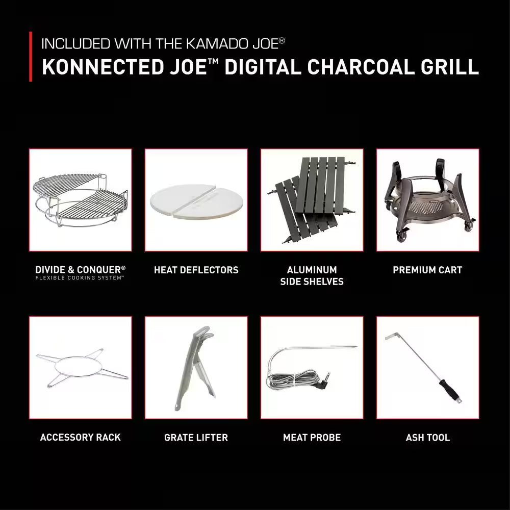 Konnected Joe 18 In. Digital Charcoal Grill and Smoker with Auto-Ignition and Wi-Fi Temperature Control