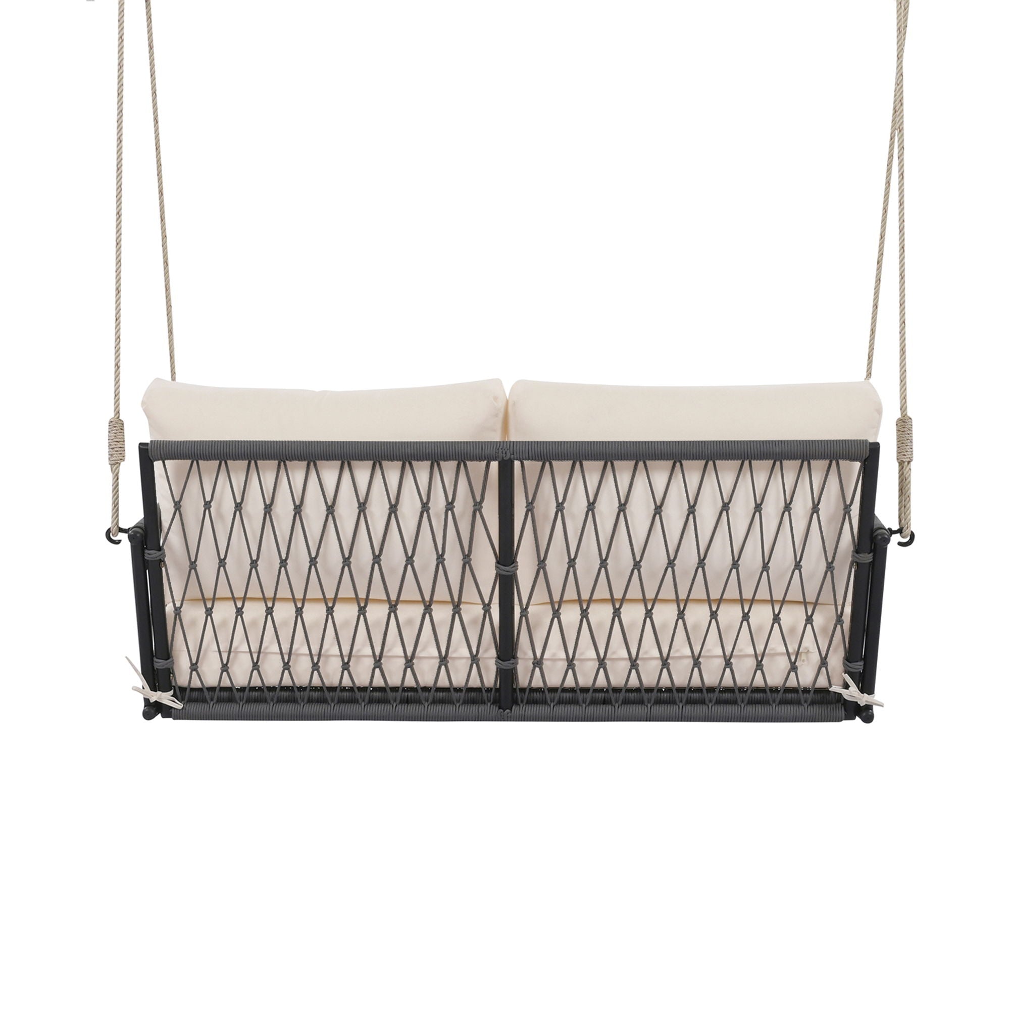 Outdoor Swing Sofa With Soft Cushions For Patio - Beige