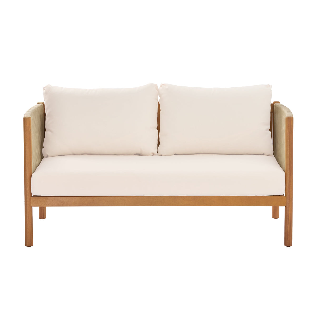 4-Piece Outdoor Sofa Set with Acacia Wood Frame in Teak Look