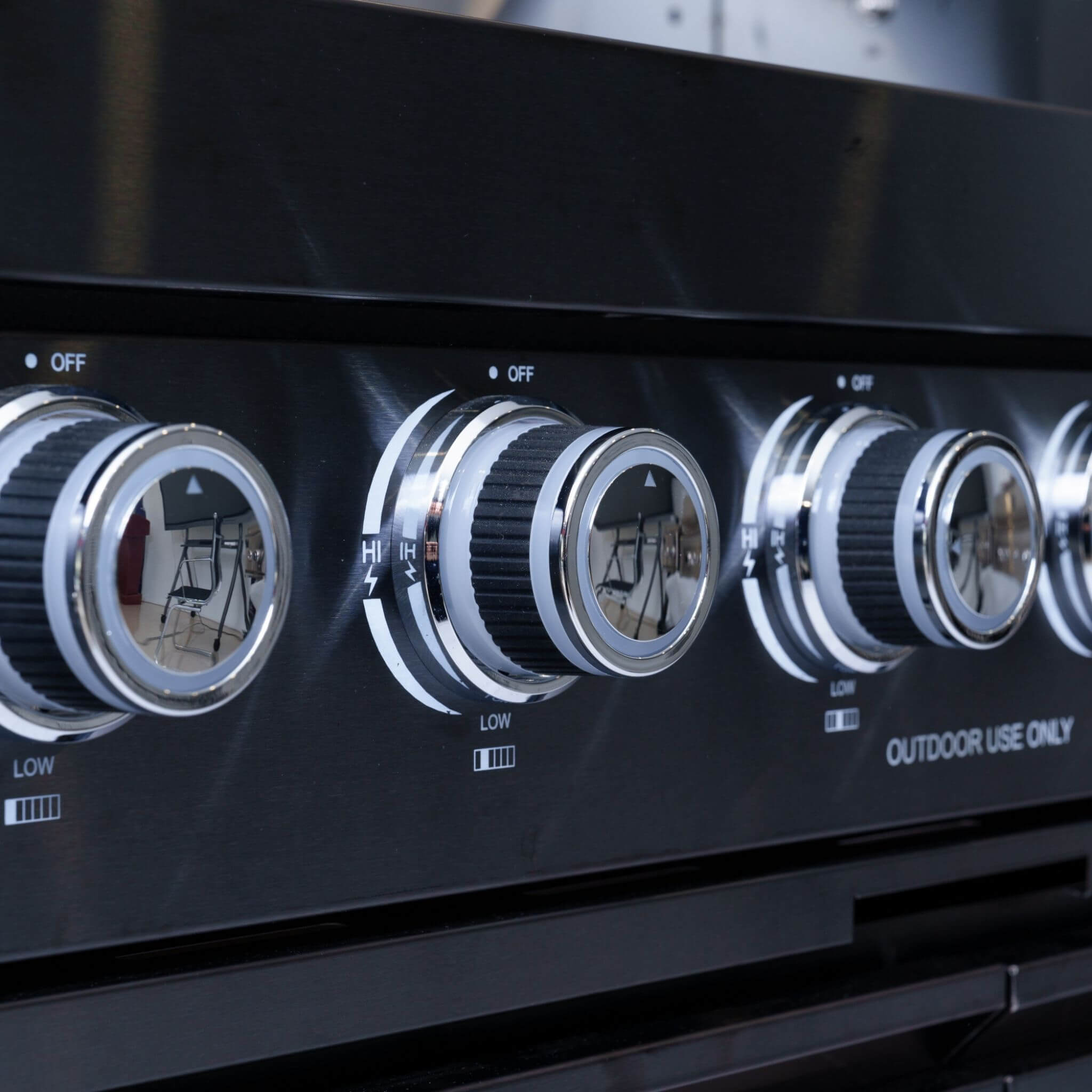 Castelle Flame Premium Black Stainless Steel 6-Burner Gas Grill Kitchen Island With Rotisserie Kit (SAK82641)