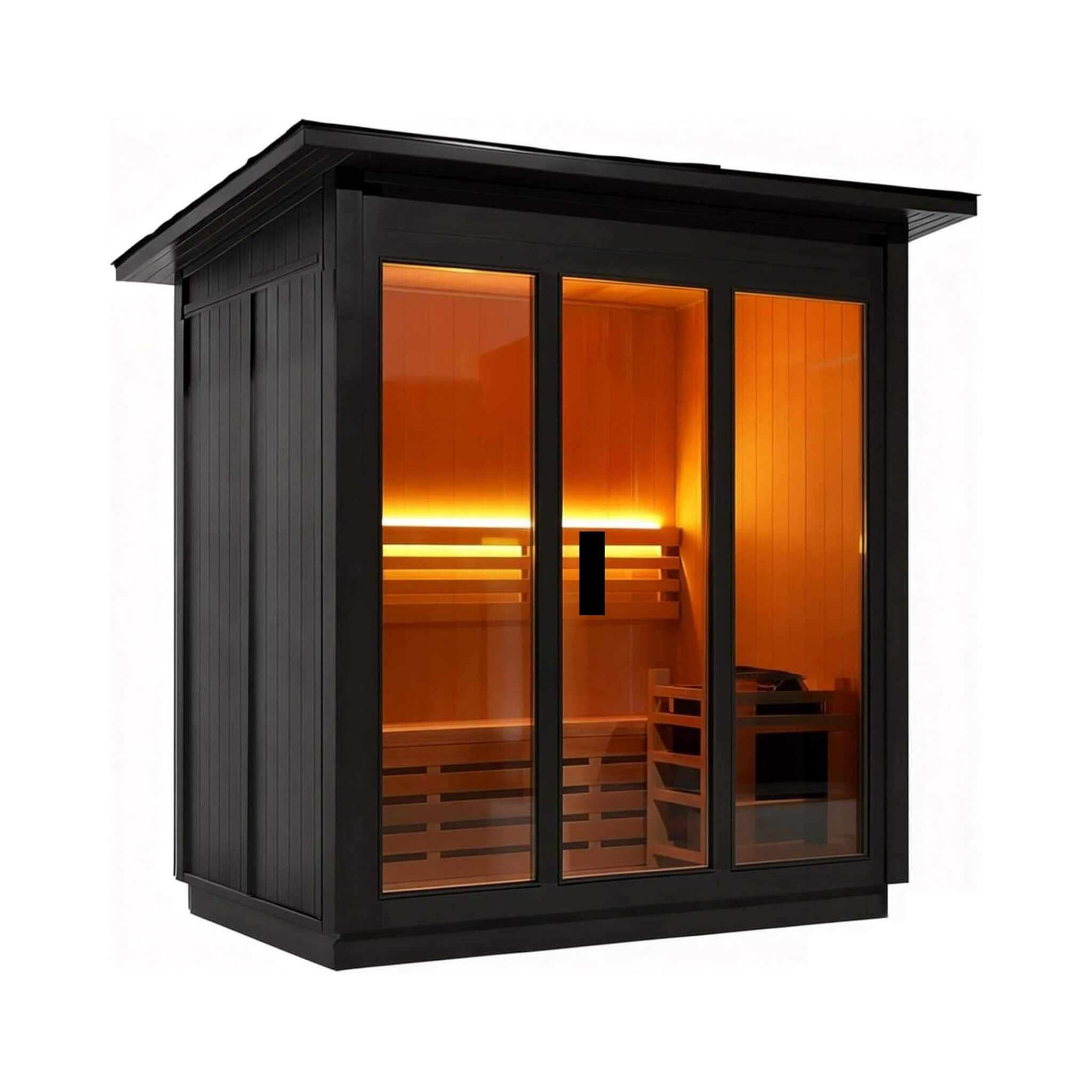 Custom 6-Person Luxury Spruce Outdoor Steam Sauna With Heater And Stones