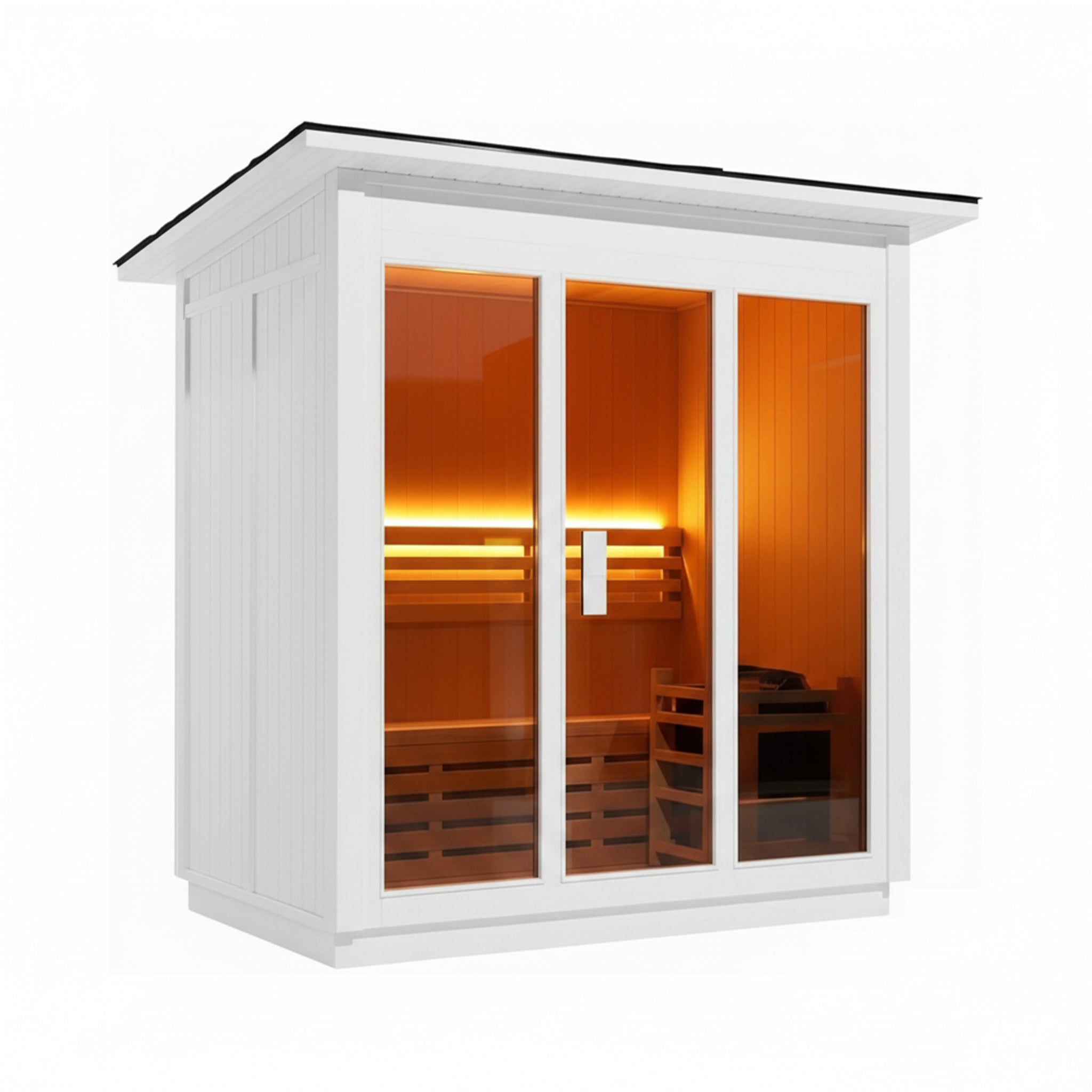 Custom 6-Person Luxury Spruce Outdoor Steam Sauna With Heater And Stones