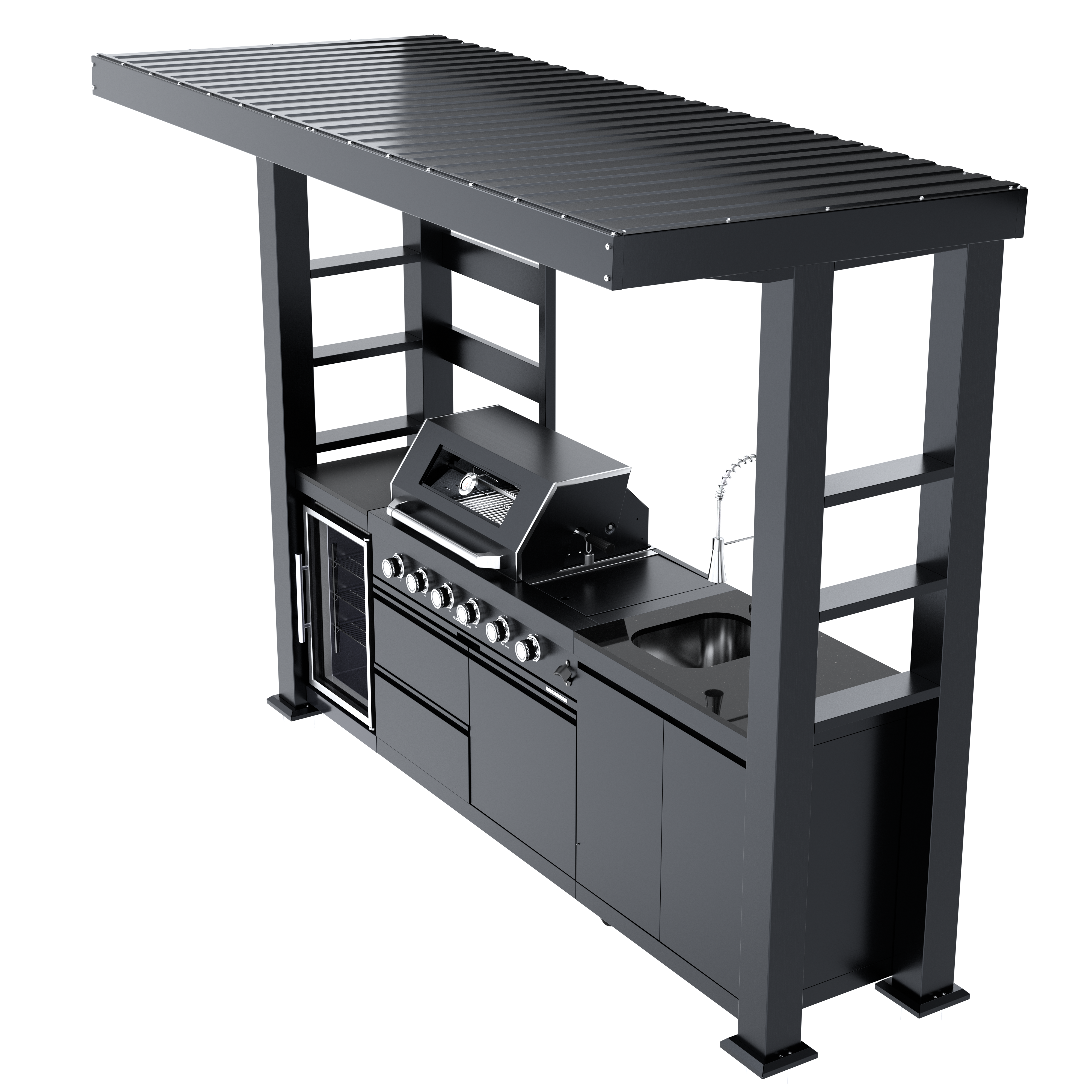 110-Inch Deluxe Stainless Steel Gas Outdoor Kitchen Grill