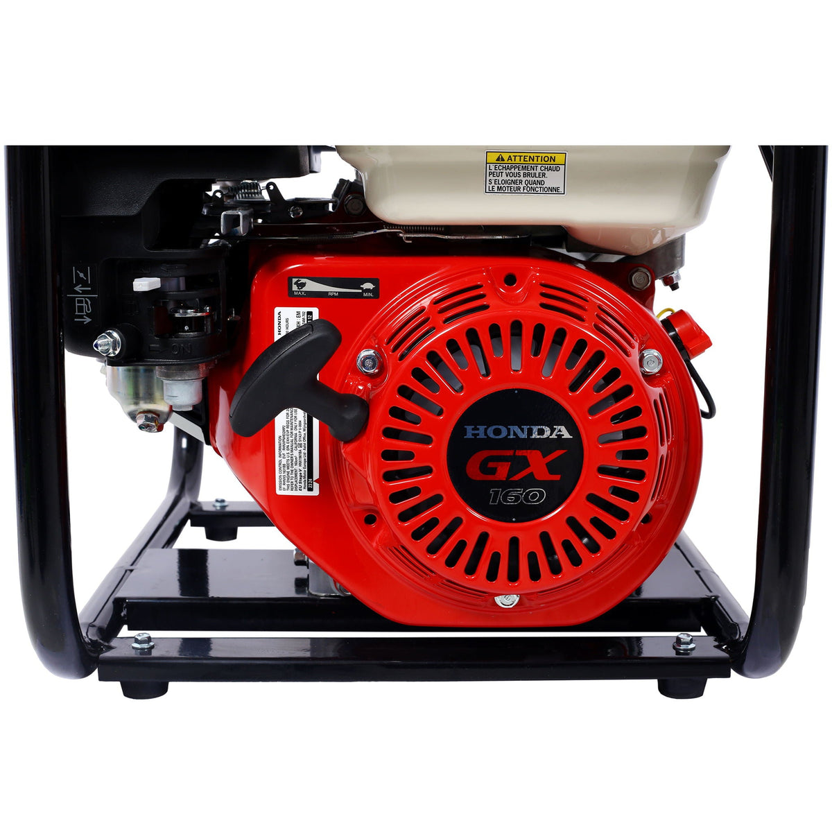 3" Water Pump with GX160 Honda Engine and 264 GPM Output - Black/Red