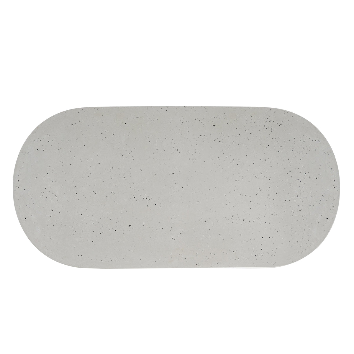 Ellis Oval 67.5" Modern Outdoor Concrete Dining Table with Terrazzo Top