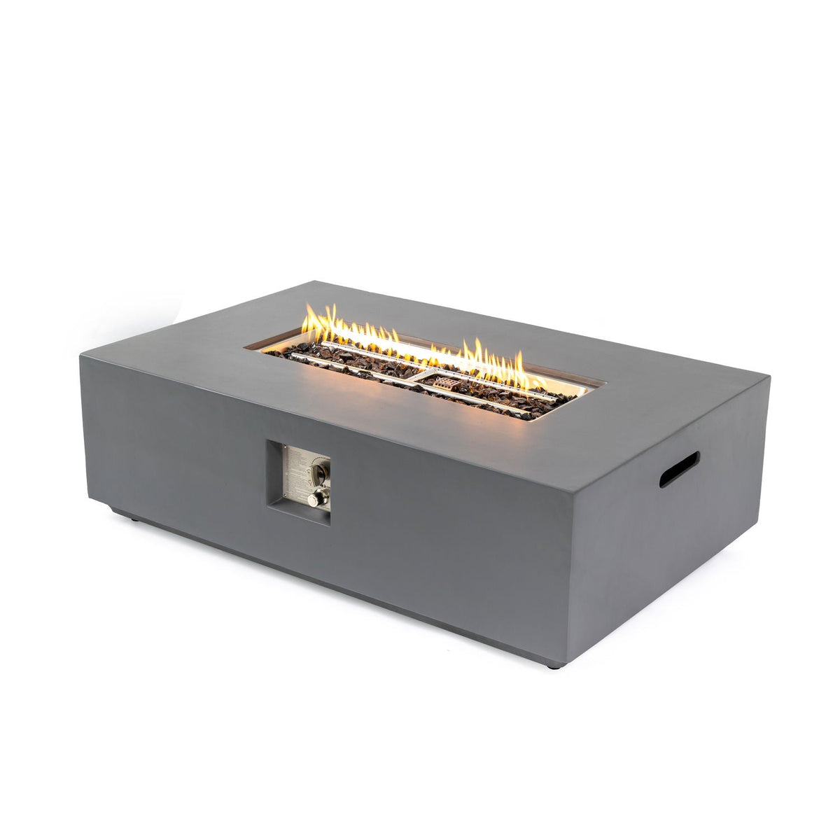 Rectangular Fire Pit Table with 50,000 BTU Heat Output - Light Gray