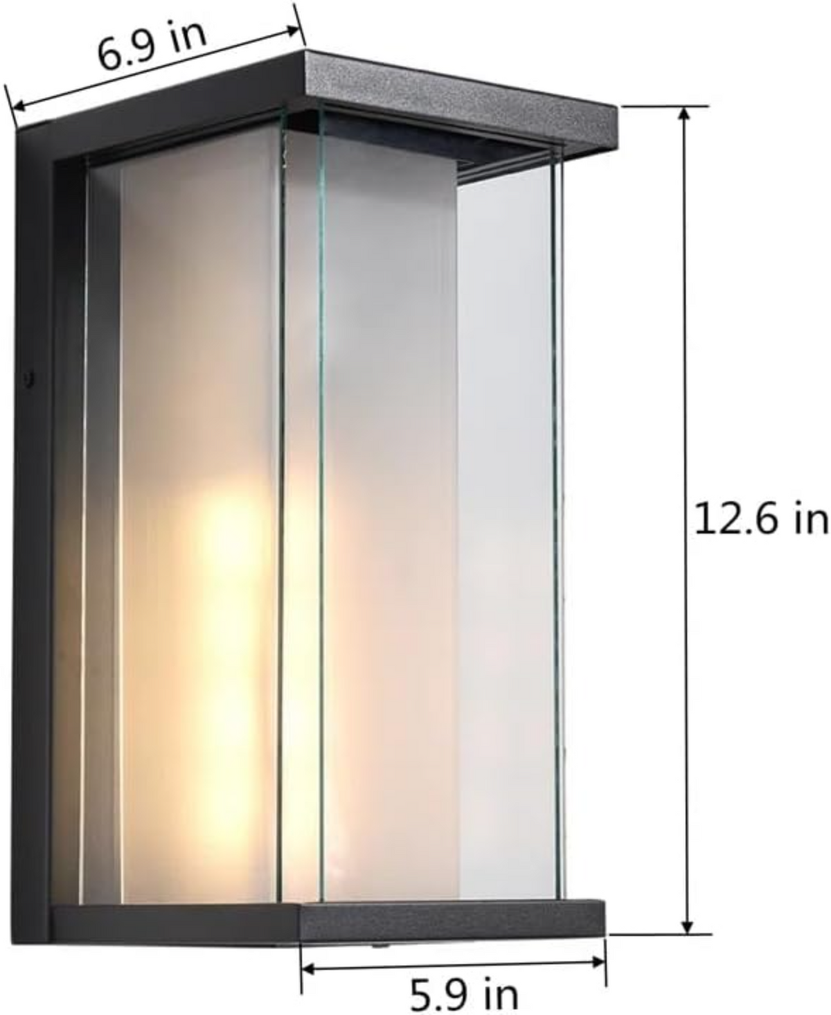 Dusk to Dawn Outdoor Wall Sconce, 13.3 Inch, Modern Black, Waterproof