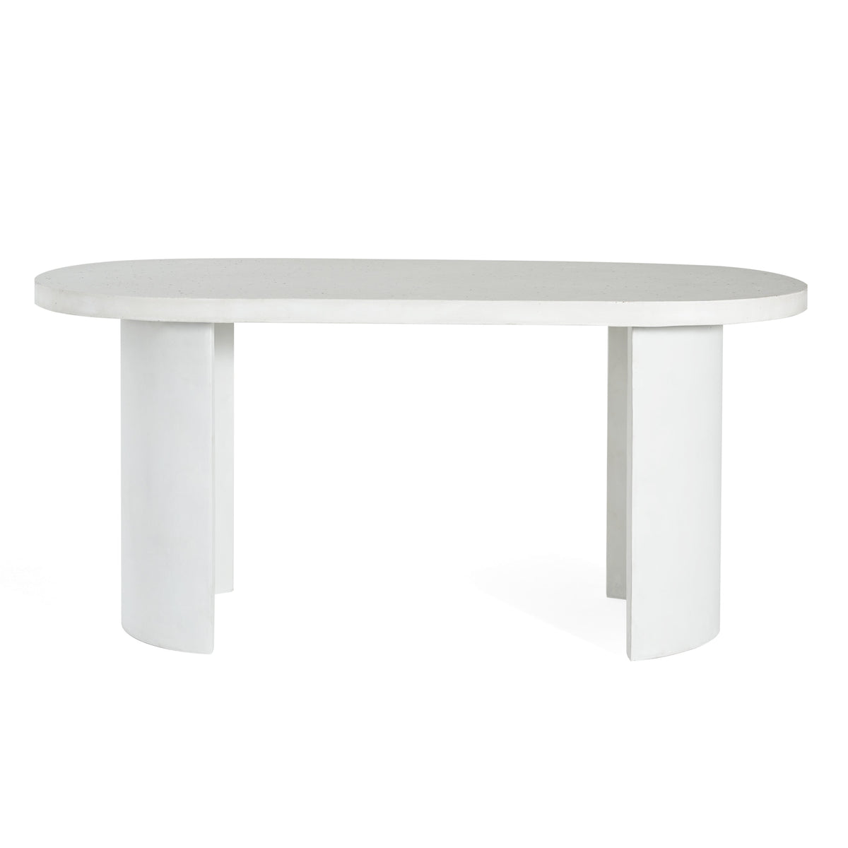 Ellis Oval 67.5" Modern Outdoor Concrete Dining Table with Terrazzo Top