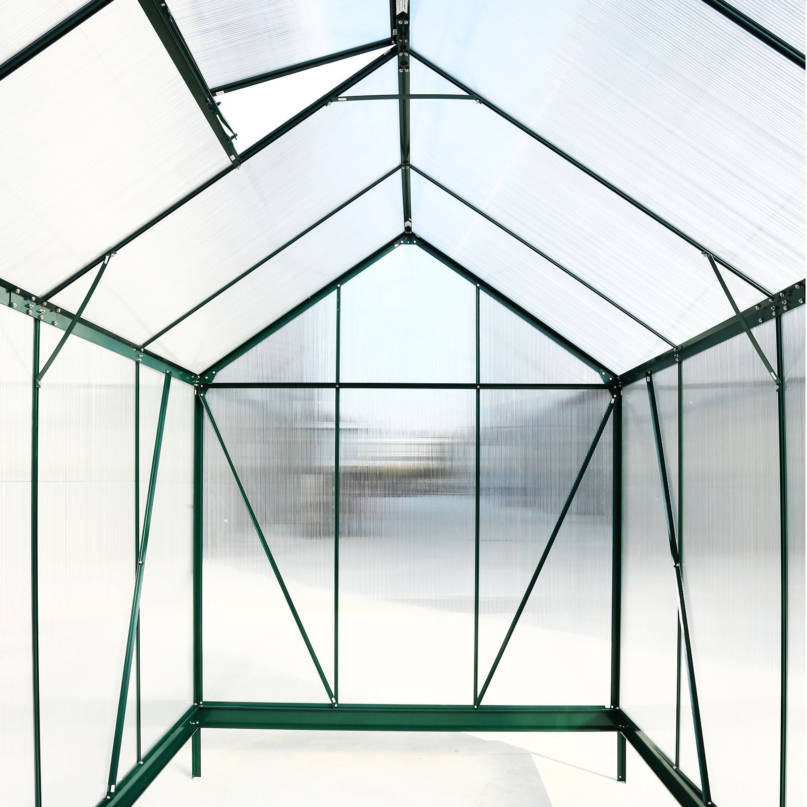 Polycarbonate house, Heavy Duty Outdoor Aluminum Walk-In House Kit With Rain Gutter, Vent And Door For Backyard Garden