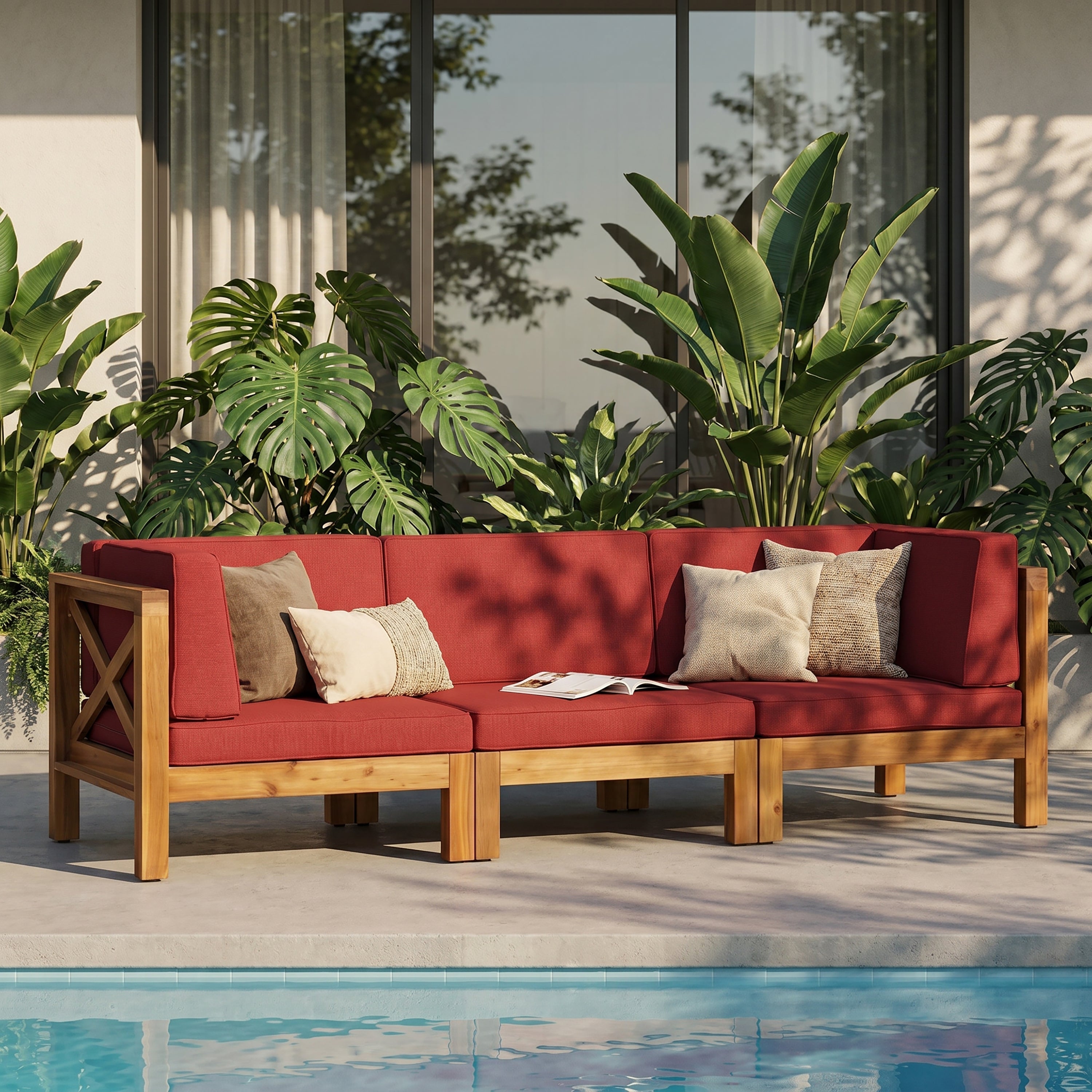 Brava X-Back 3 Seater Outdoor Sectional Sofa Set