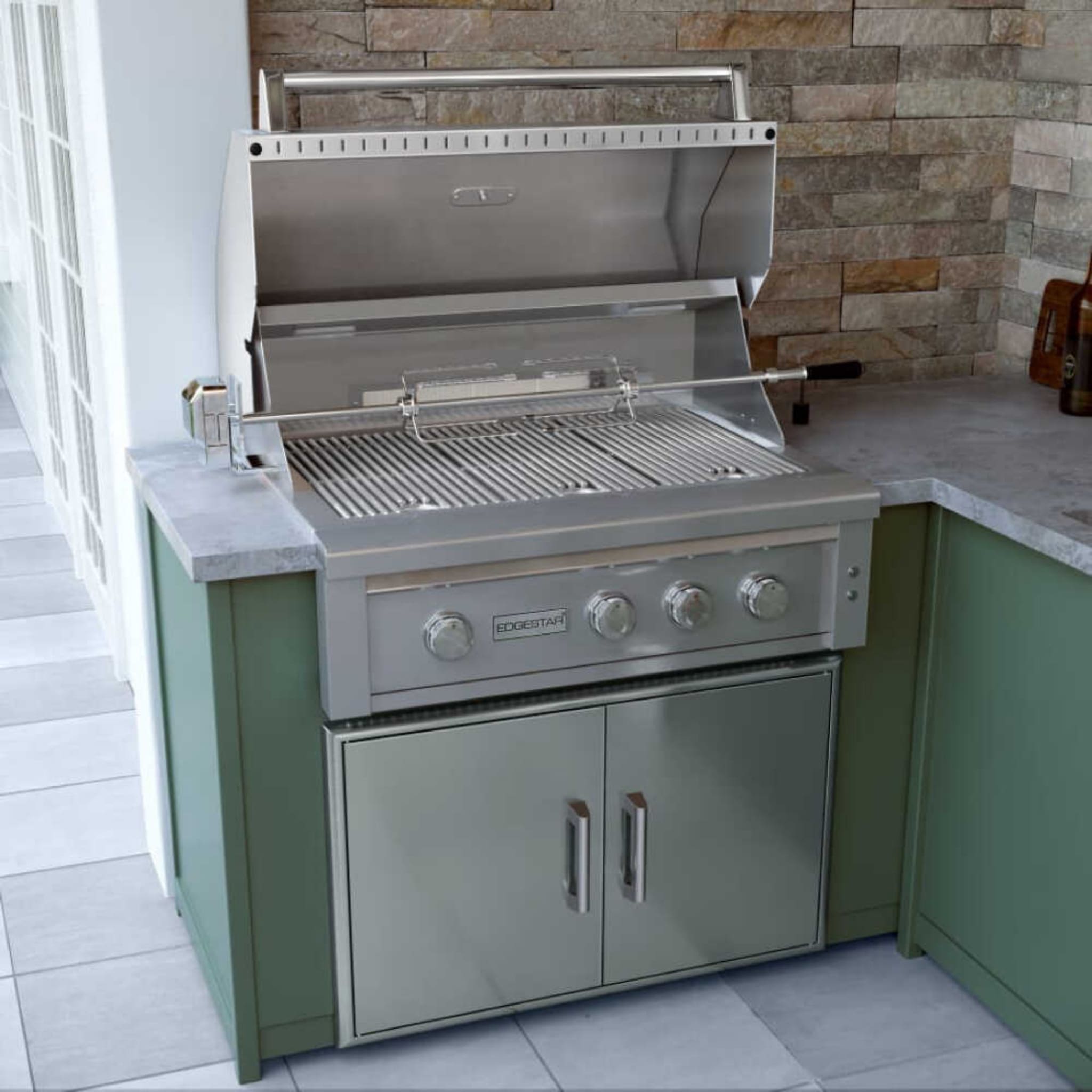 Edgestar 89K BTU 36-Inch Wide Natural Gas Built In Grill With Insulated Jacket And Double Access Doors (SAK31258)