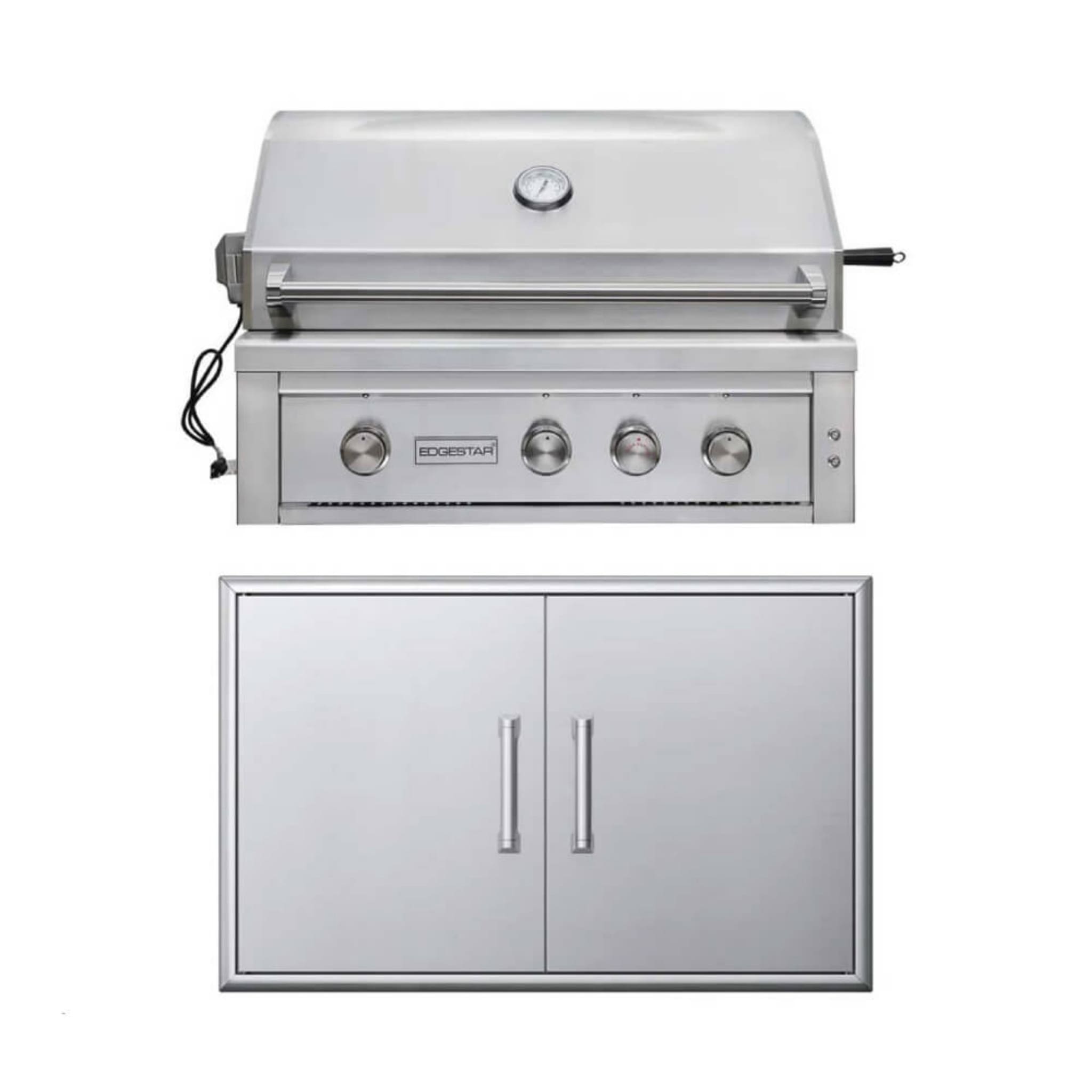 Edgestar 89K BTU 36-Inch Wide Natural Gas Built In Grill With Insulated Jacket And Double Access Doors (SAK31258)