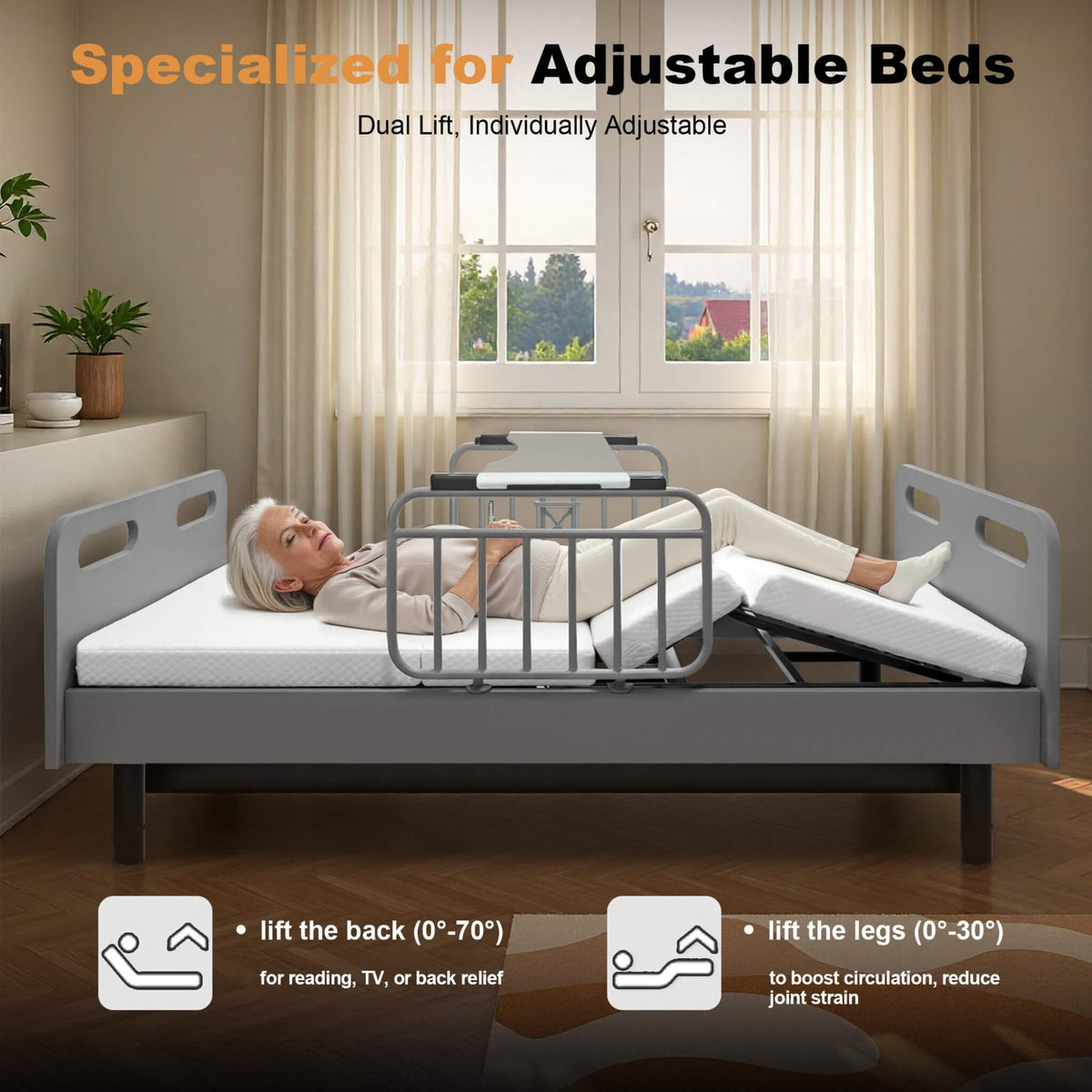 Electric Adjustable Hospital Bed With Remote Control And Memory Foam Mattress