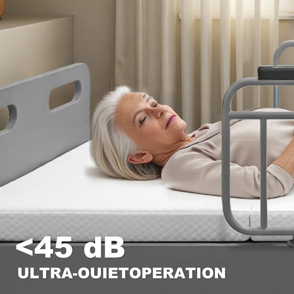 Electric Adjustable Hospital Bed With Remote Control And Memory Foam Mattress