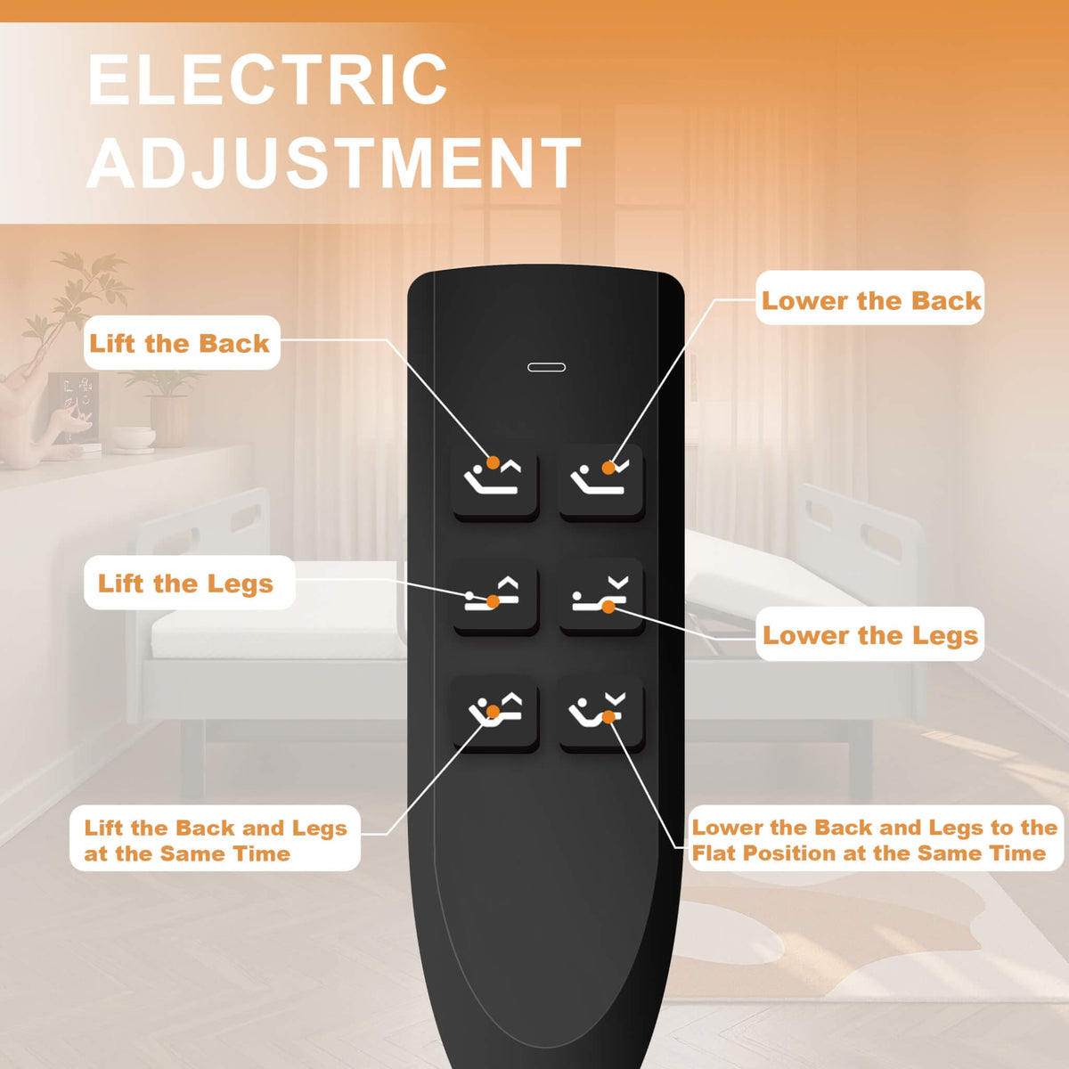 Electric Adjustable Hospital Bed With Remote Control And Memory Foam Mattress