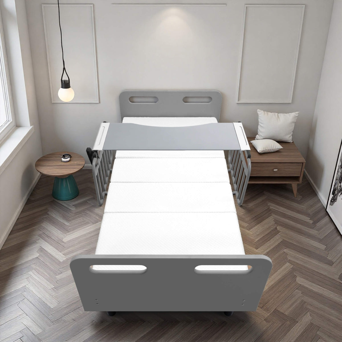 Electric Adjustable Hospital Bed With Remote Control And Memory Foam Mattress