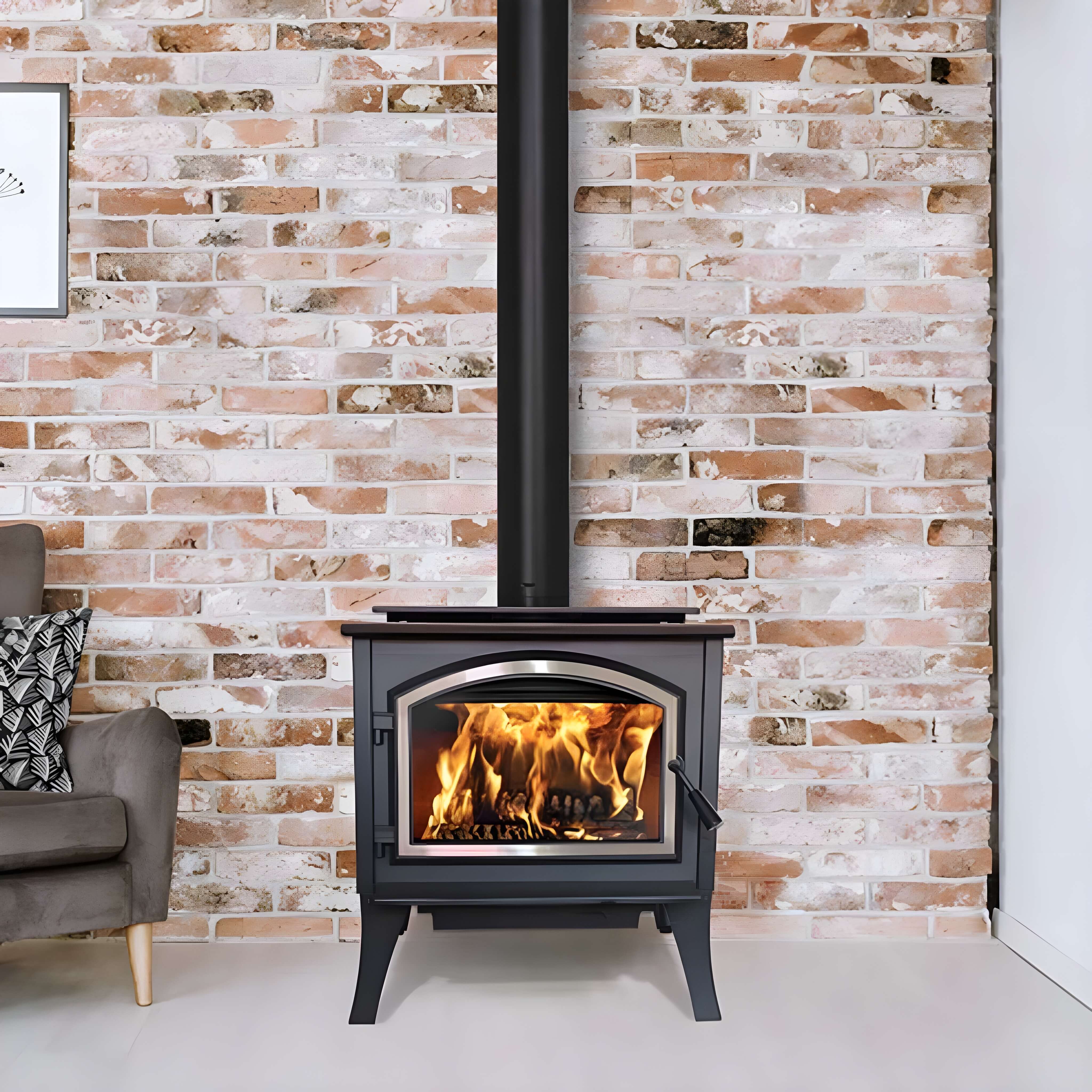 Empire Stove Gateway 2300 26" Freestanding Metallic Black Wood Burning Fireplace