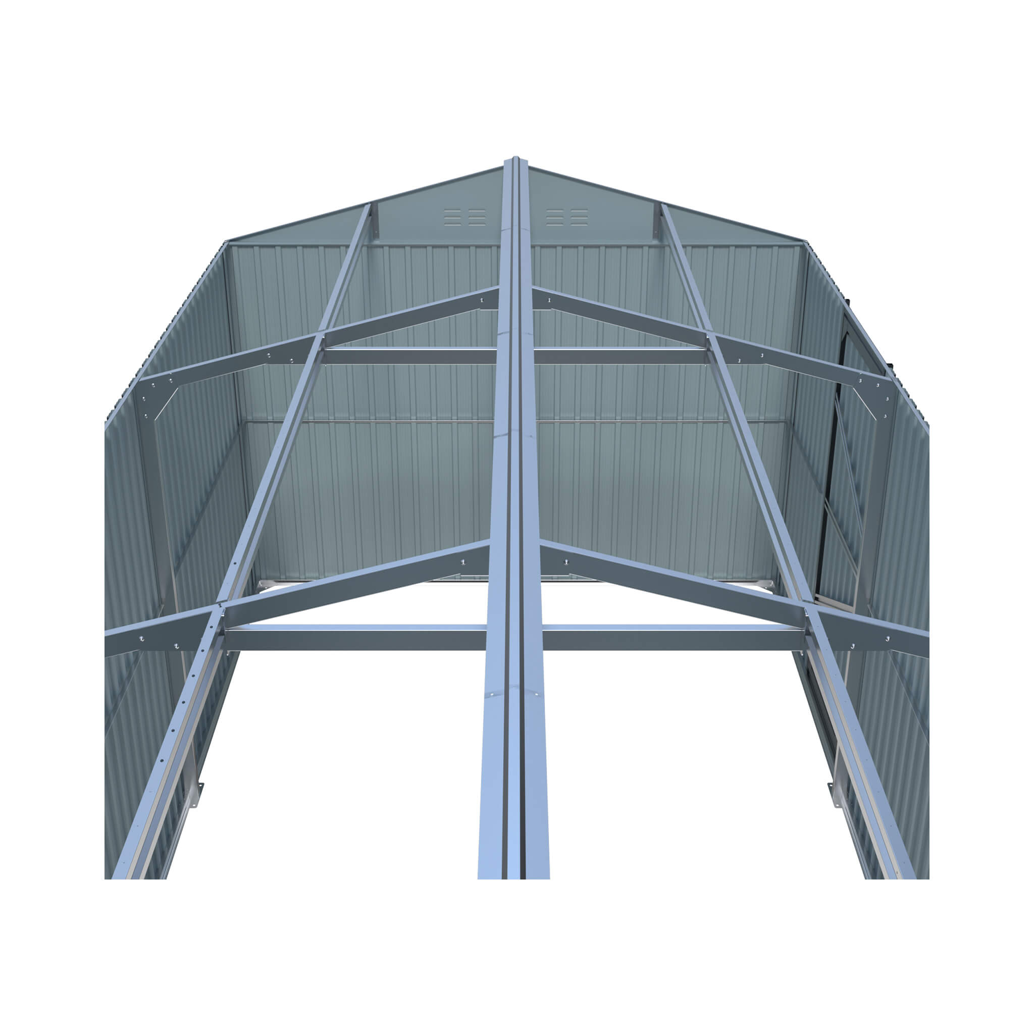 Alora Extra-Large Outdoor Galvanized Steel Outdoor Storage Shed With Skylight Roof