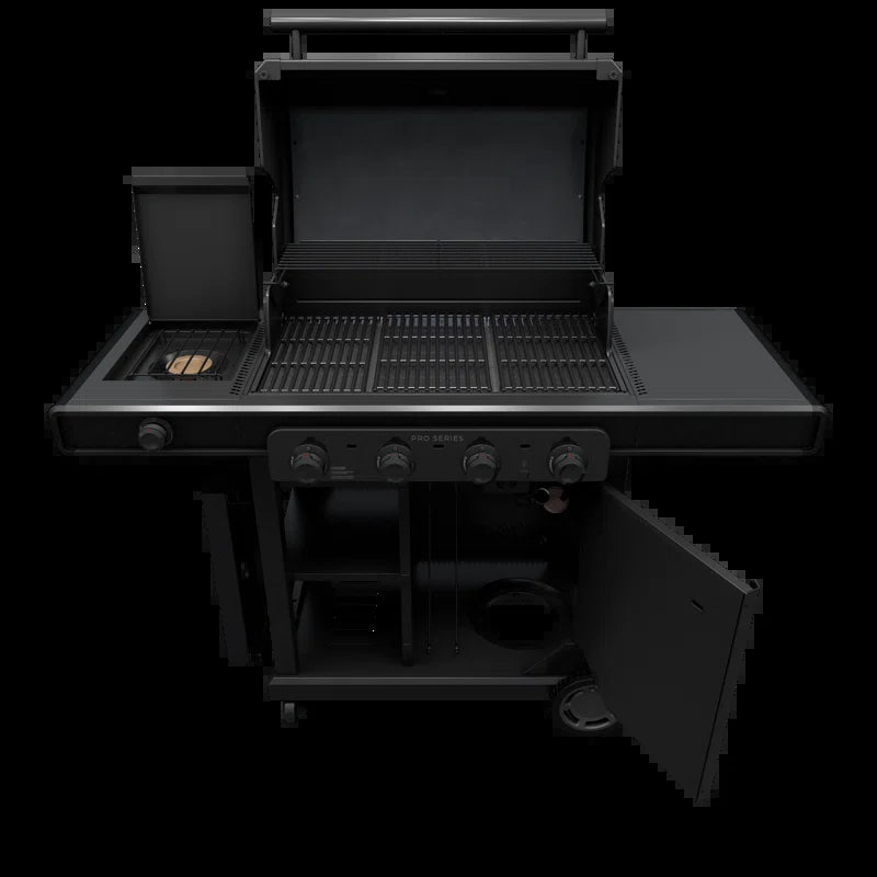 Pro Series 4-Burner Infrared Propane Gas Grill, Griddle, and Charcoal Combo with Side Burner