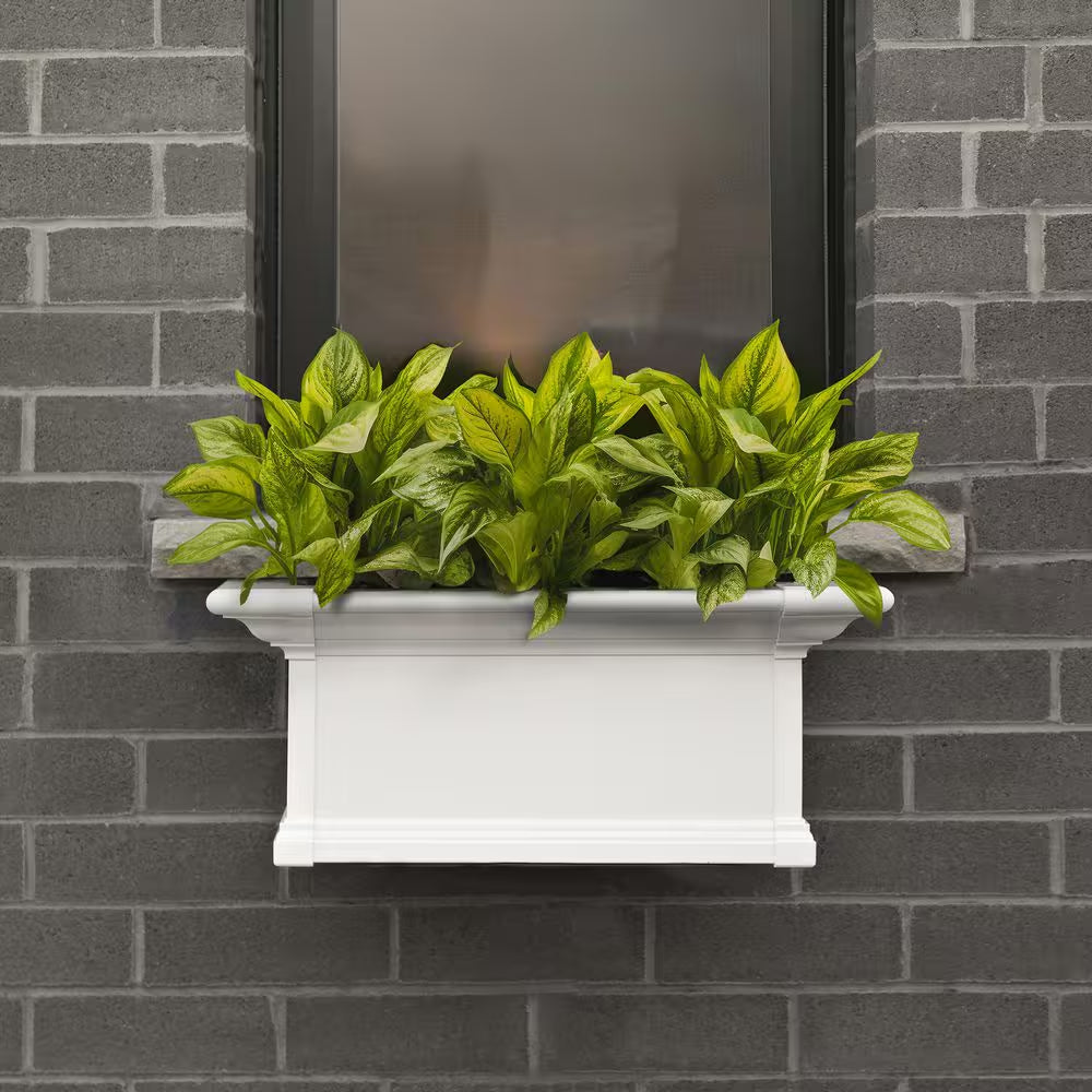 Yorkshire 24 In. X 12 In. Self Watering White Vinyl Window Box