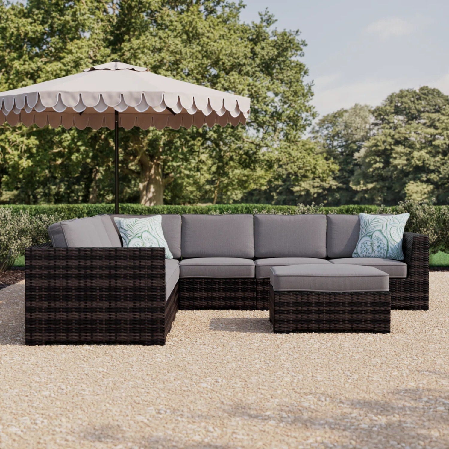 Outdoor Patio Chair Set For Patio With Foam Cushions