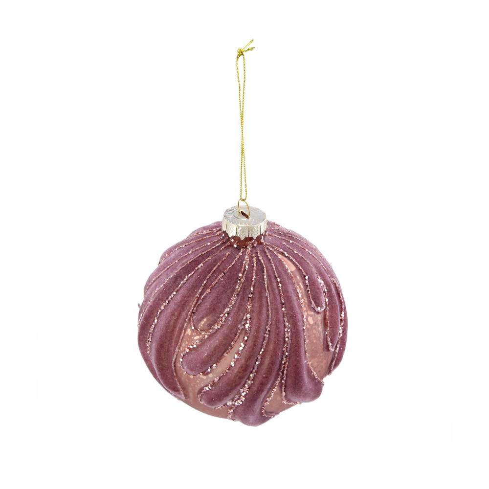 Decorative Hanging Glass Christmas Ball Ornaments - Set of 6 with Elegant Glass Design - Pearl Silver or Purple