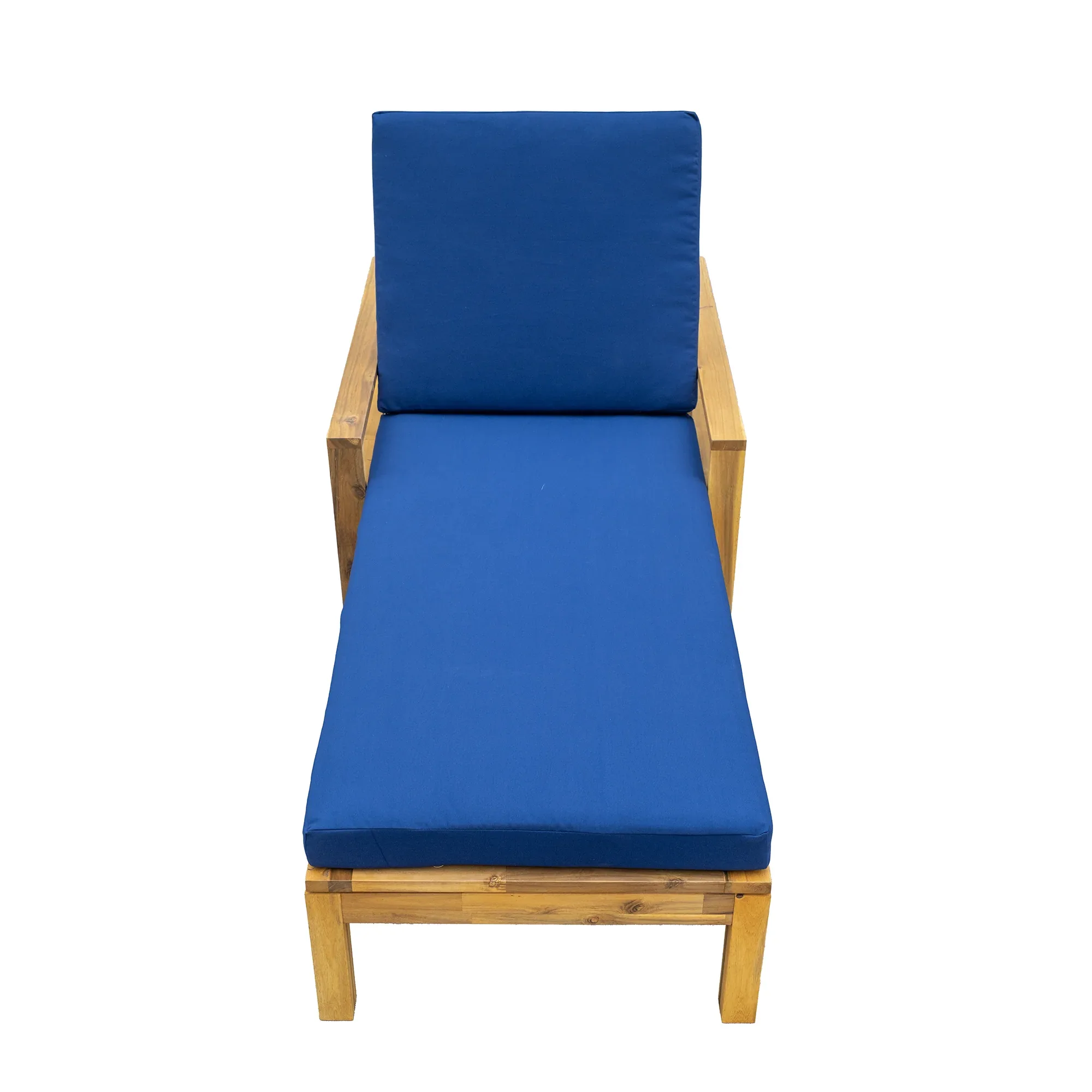 Acacia Wood Adjustable Backrest Outdoor Lounge Chair, Suitable for