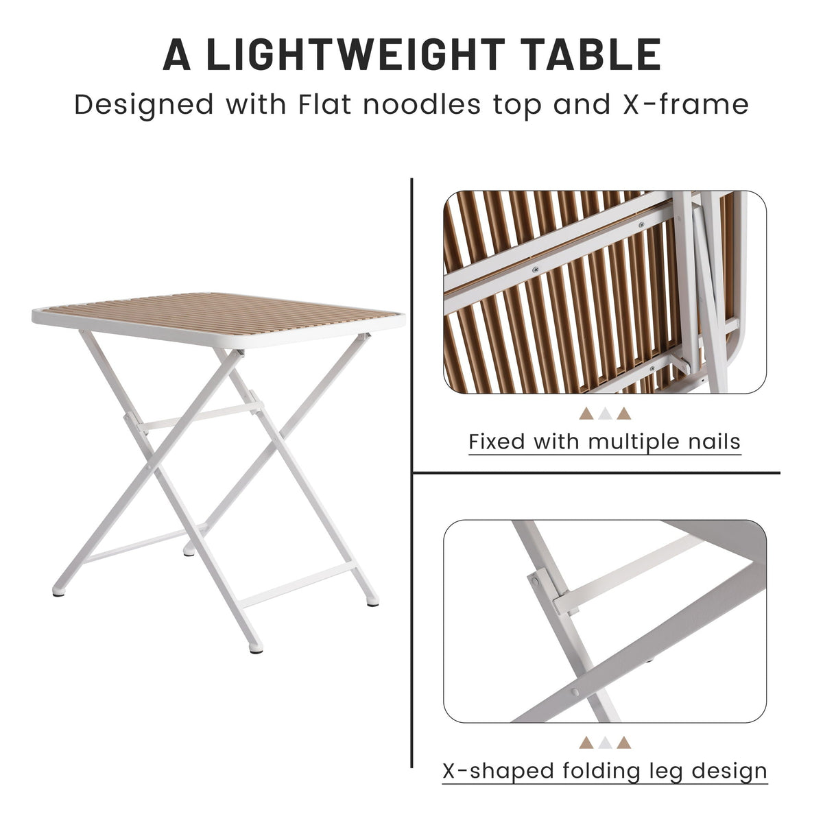 Modern 4 Piece Outdoor Set with Folding Table - Green or Orange