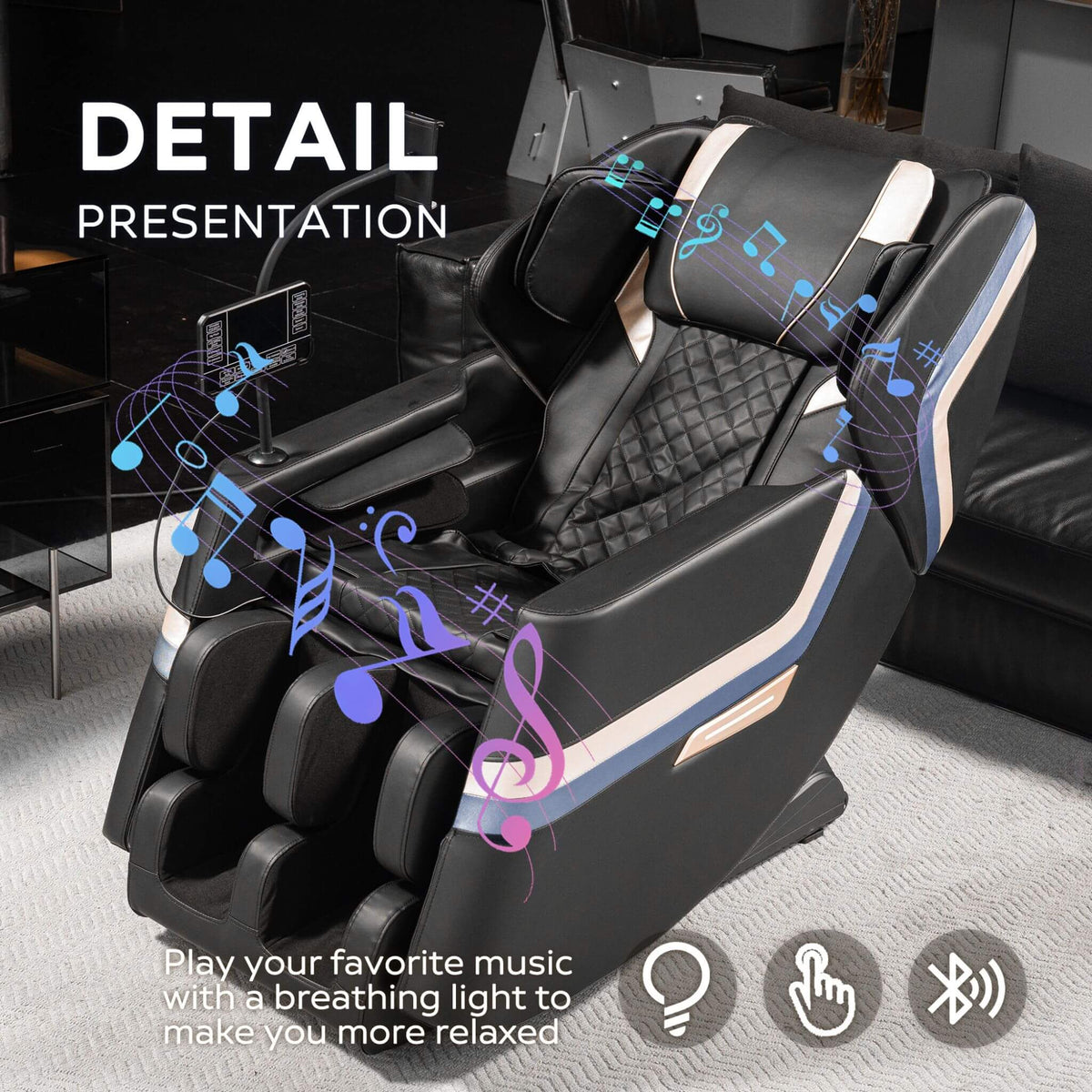 Bliss Full-Body Zero-Gravity Massage Chair Recliner With Six Massage Rollers