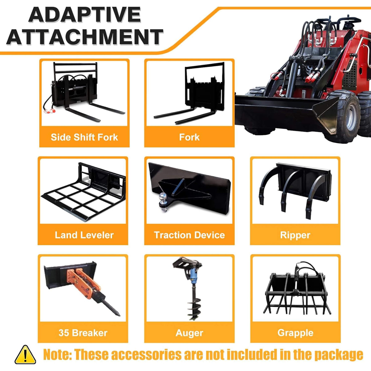 Heavy-Duty 13.5HP Mini Gas Skid Steer Loader With Wide Bucket