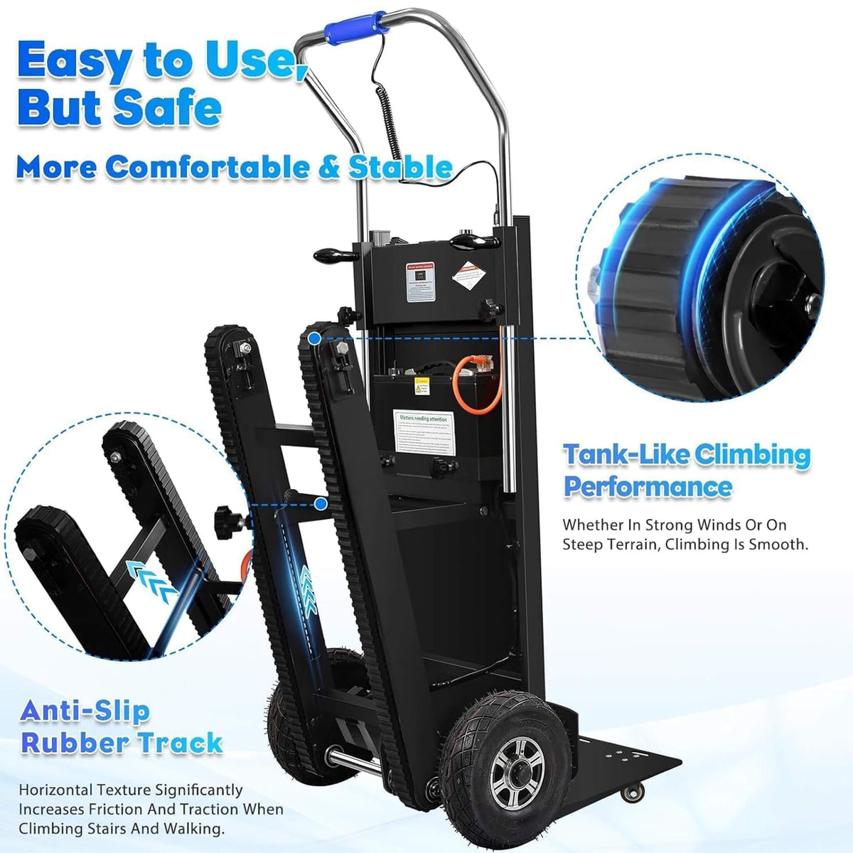 Heavy-Duty 900LBS Electric Motorized Stair Climbing Dolly