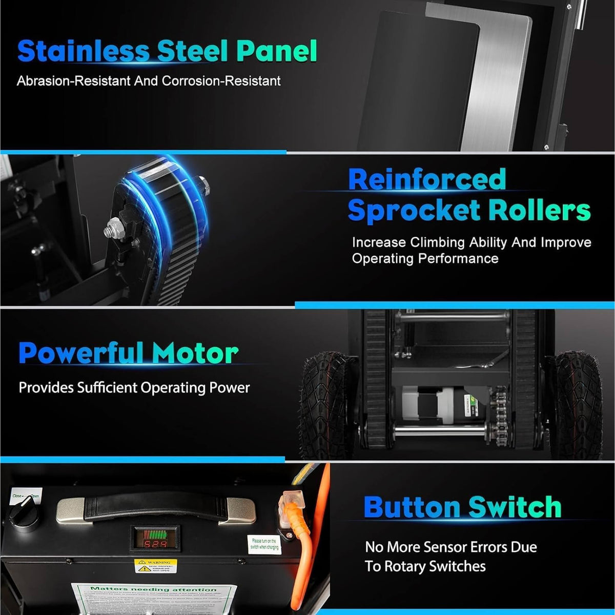 Heavy-Duty 900LBS Electric Motorized Stair Climbing Dolly