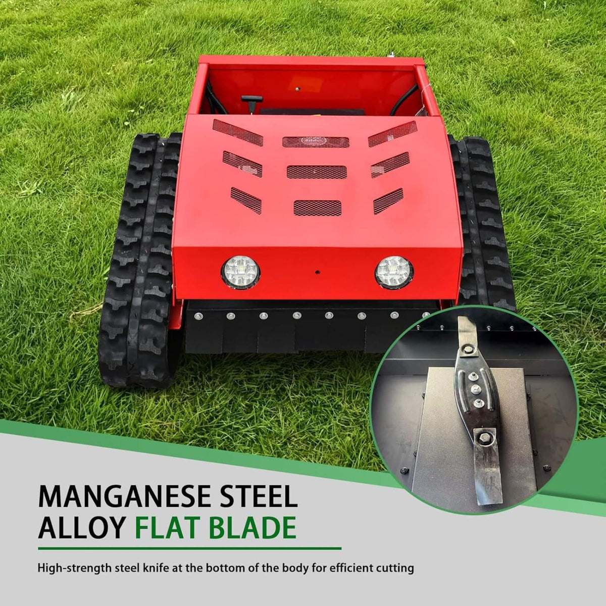 Heavy-Duty Industrial Remote-Controlled Lawn Mower With Adjustable Cutting Height