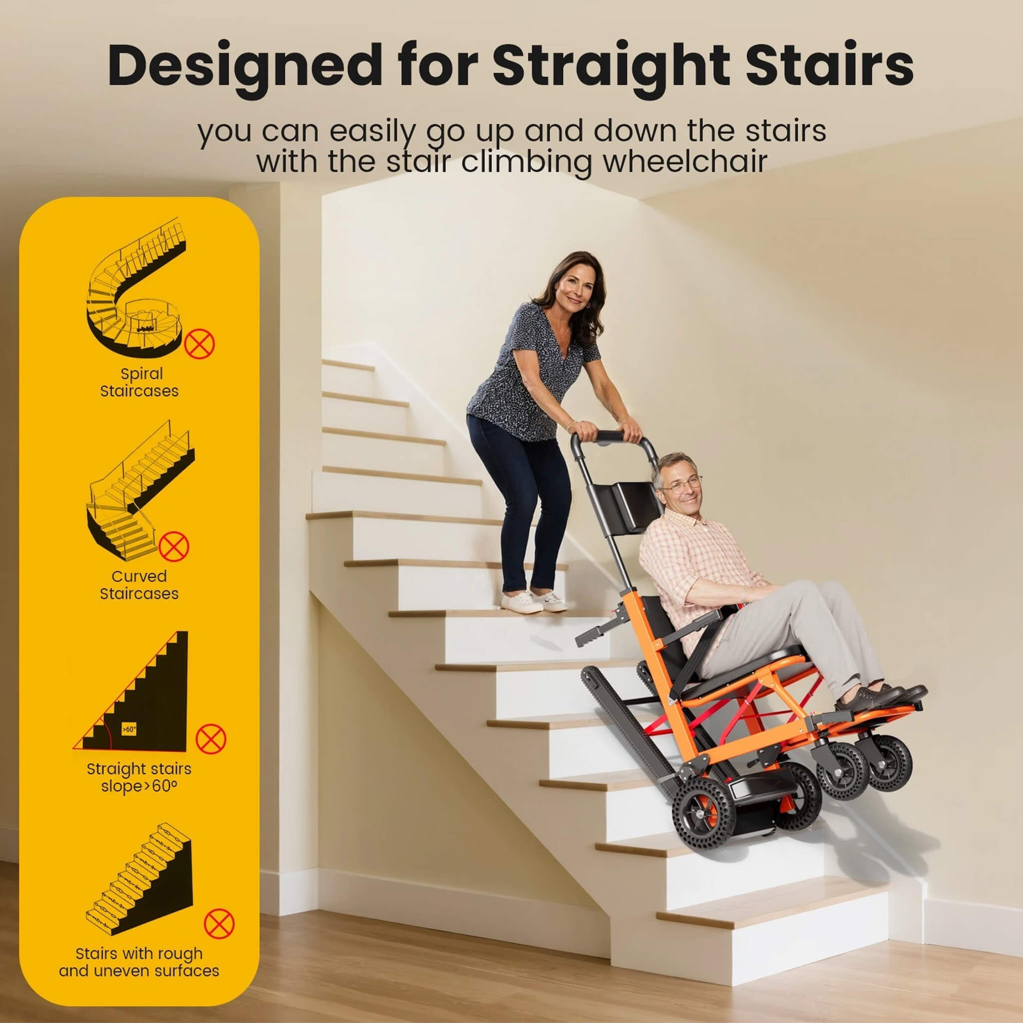 Motivo Heavy-Duty 440LBS Motorized Stair Climbing Wheelchair