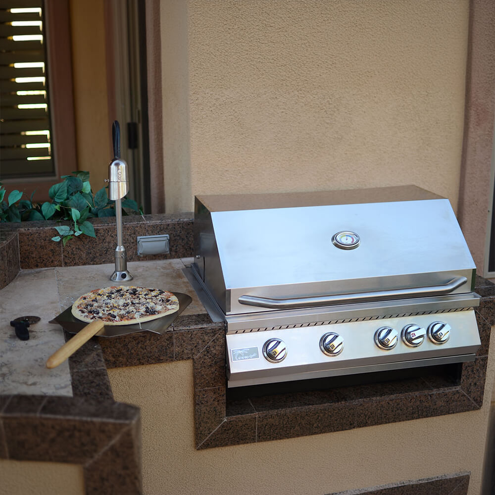 KoKoMo Grills 32" Heavy Duty 60K BTU LP/NG 4 Burner Built-In Stainless Steel Gas Grill