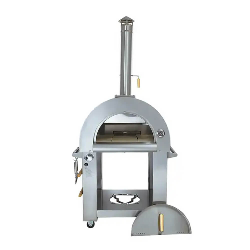 KoKoMo Grills Premium 32-Inch Stainless Steel Dual Fuel Gas Or Wood Fired Pizza Oven