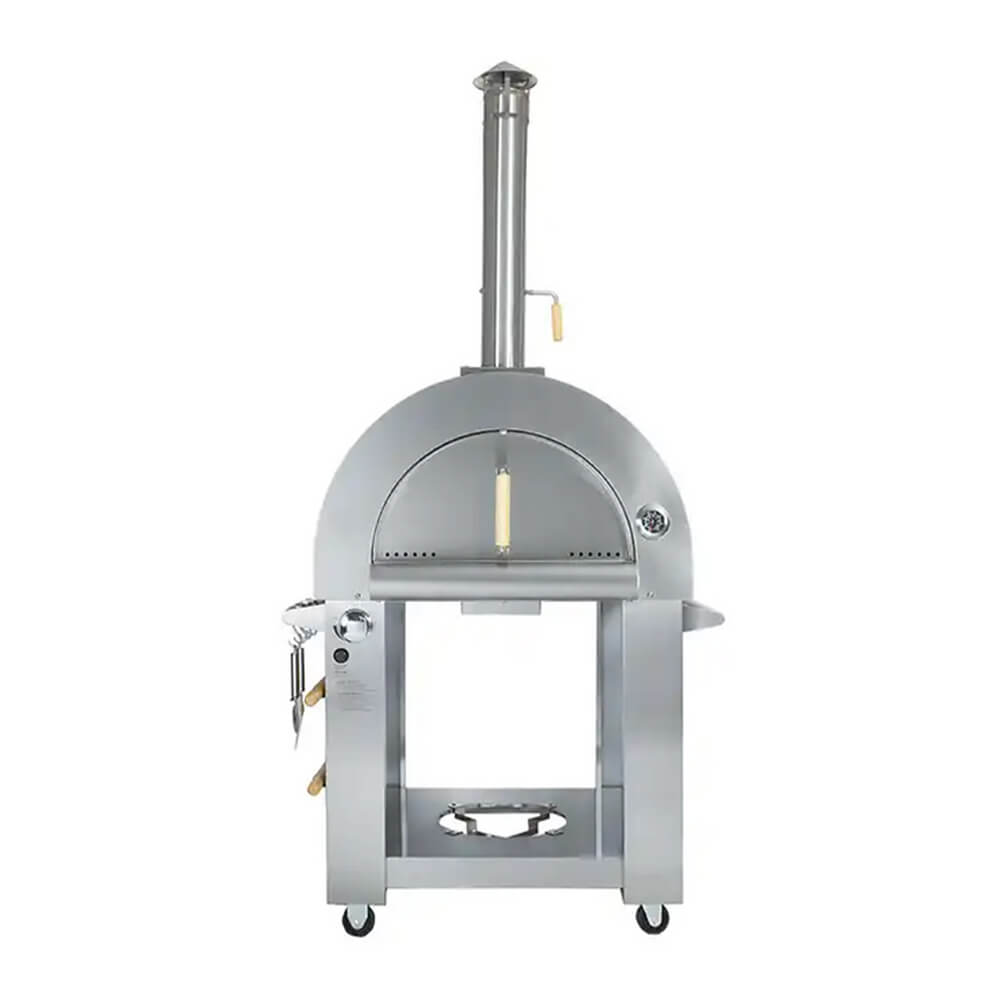 KoKoMo Grills Premium 32-Inch Stainless Steel Dual Fuel Gas Or Wood Fired Pizza Oven