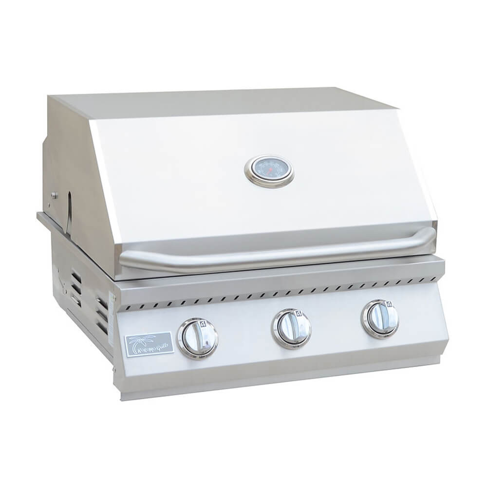 KoKoMo Grills 26" Premium 36K BTU LP/NG 3 Burner Built-In Stainless Steel Gas Grill