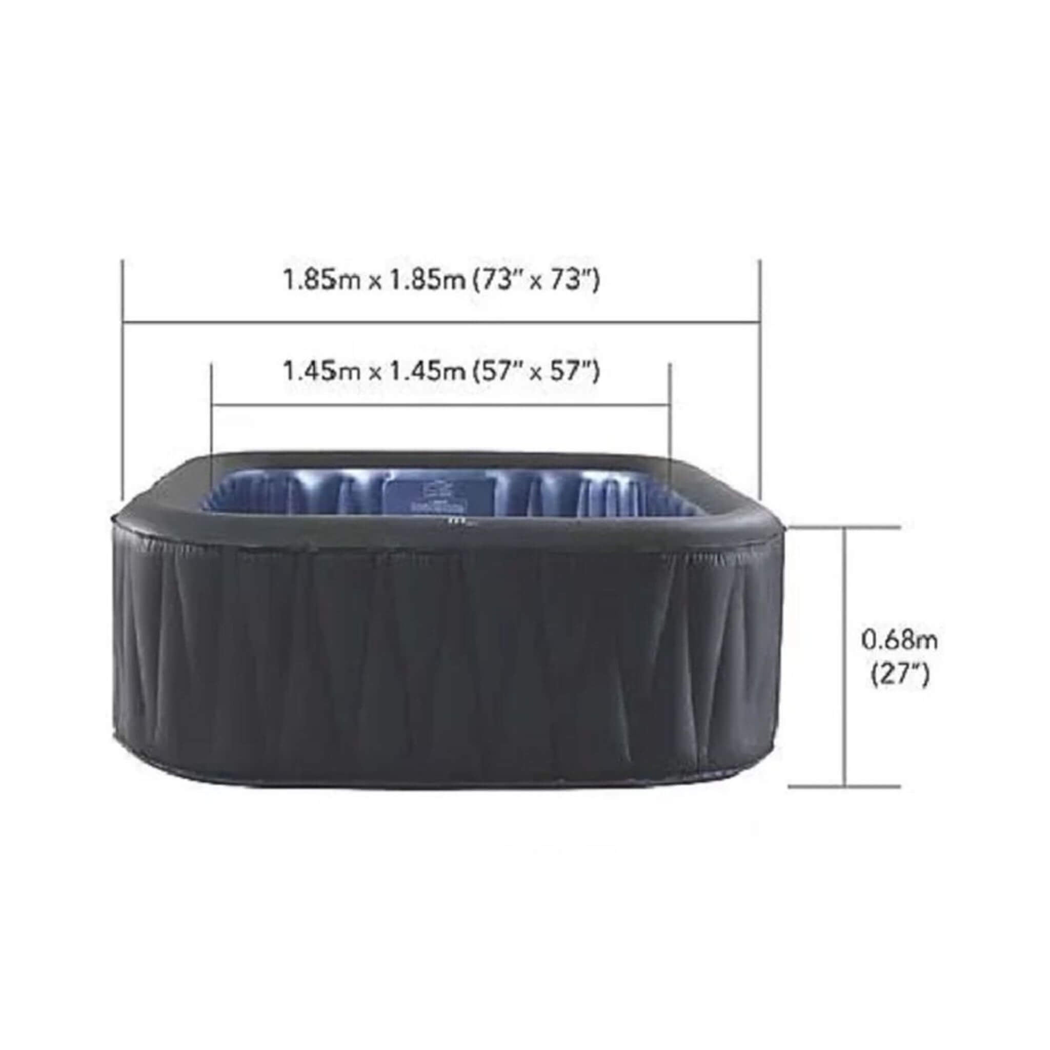 MSpa C-TE062 Tekapo Comfort Series Six-Person Inflatable Square Bubble Spa Hot Tub With 132 Bubble Jets (SAK80641)