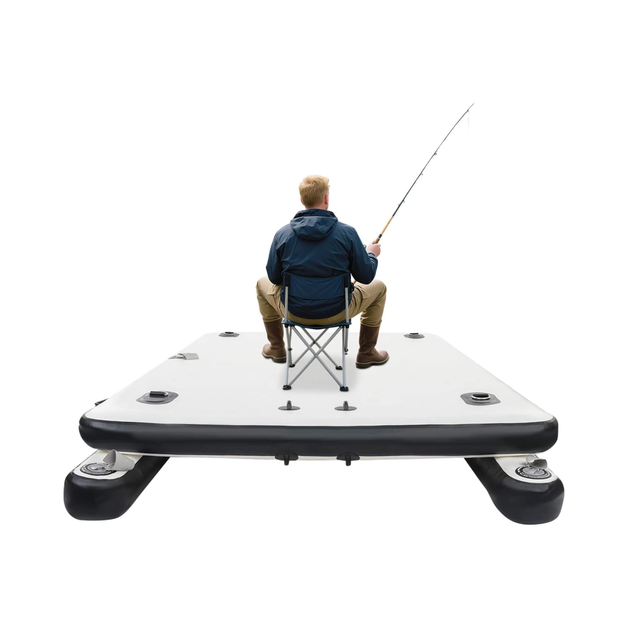 Multi-Person Inflatable Floating Dock With Pump And D-Rings