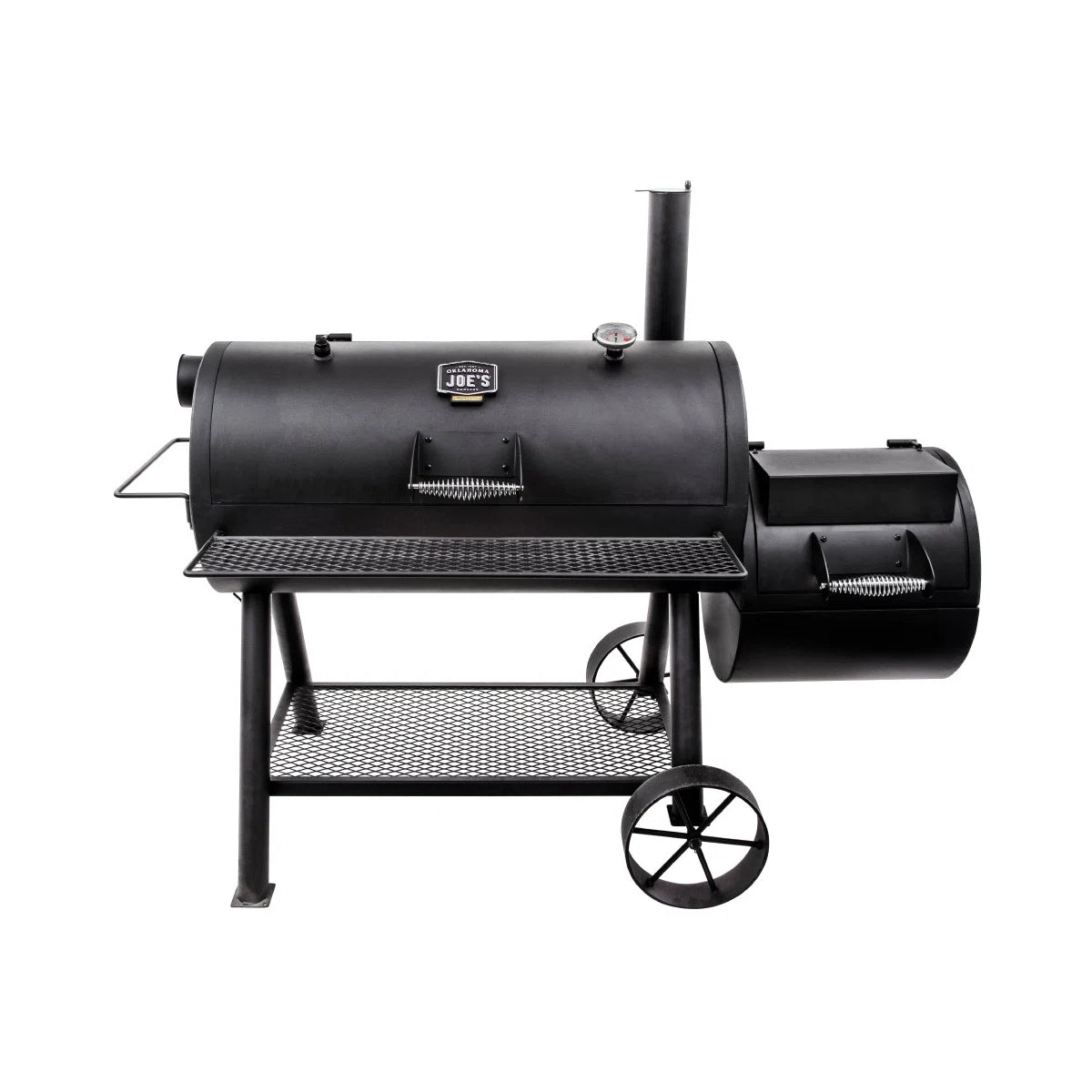 Longhorn Reverse Flow Offset Charcoal Smoker and Grill with 1060 sq. in. Cooking Area in Black