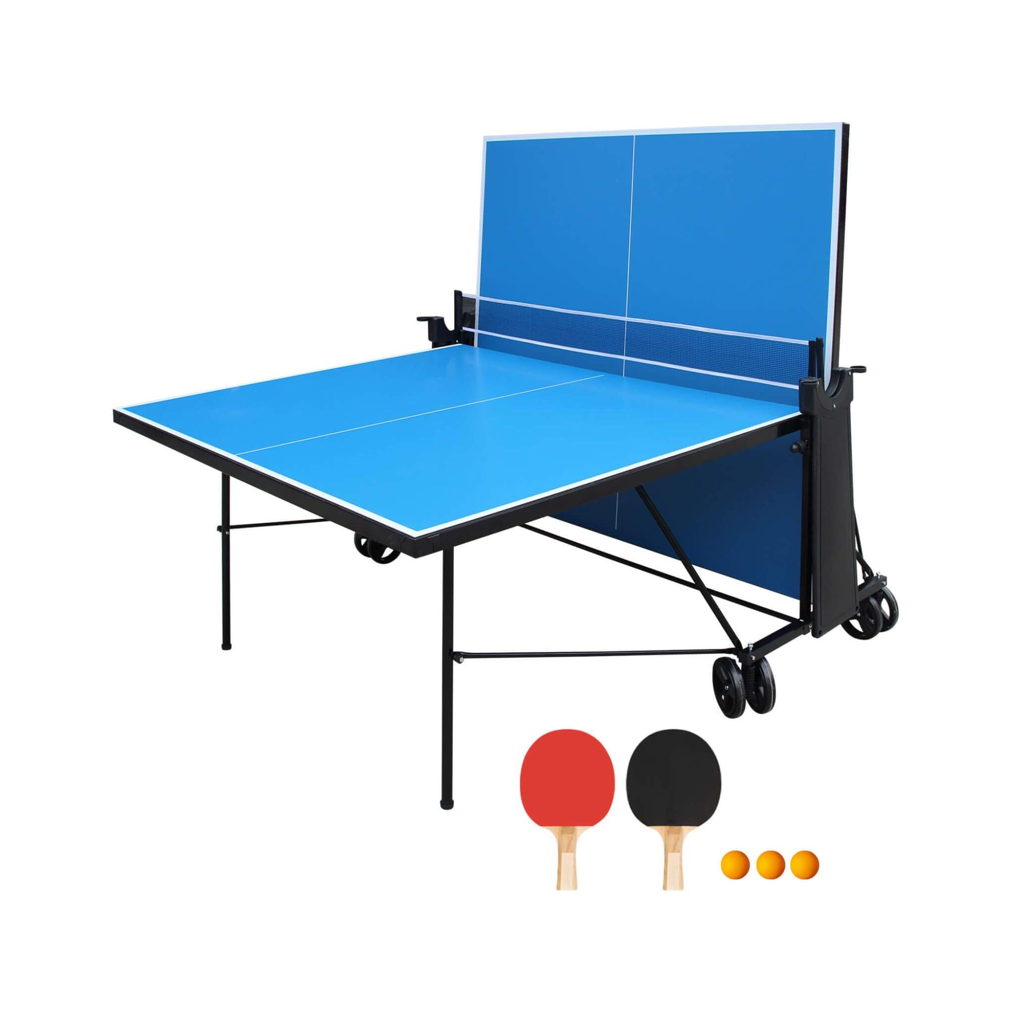 Portable 108-Inch Full-Size Table Tennis Table Set With Net, Paddles And Balls