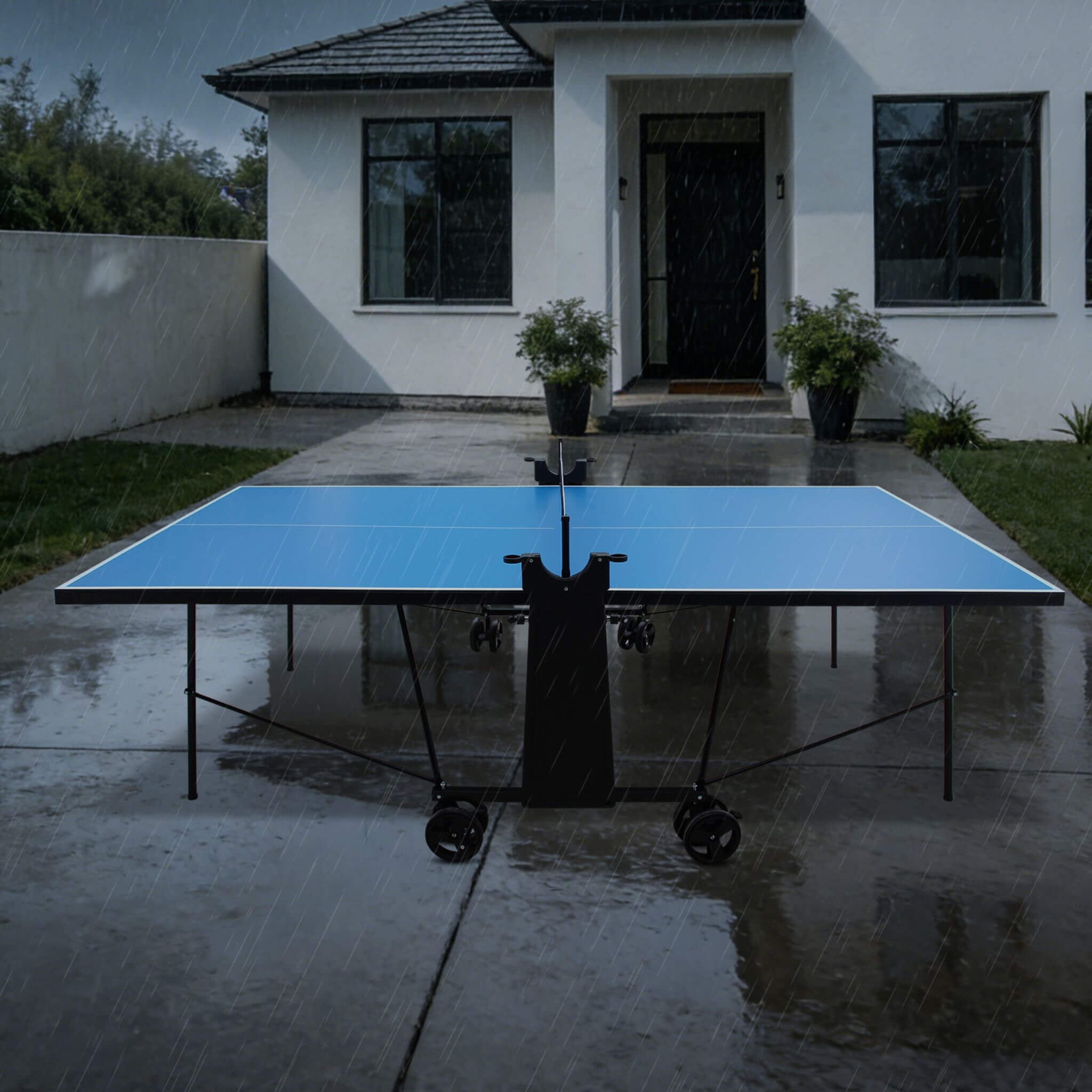 Portable 108-Inch Full-Size Table Tennis Table Set With Net, Paddles And Balls