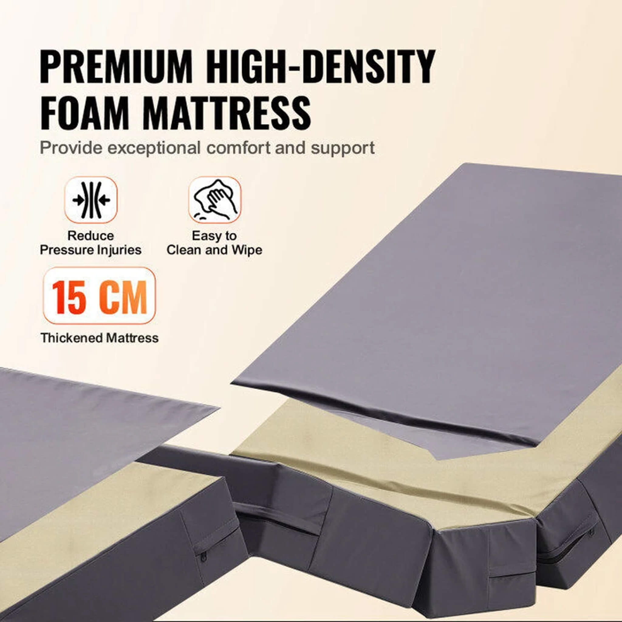 Premium 5-Function Electric Adjustable Medical Hospital Bed With Cardiac Position, 550LBS